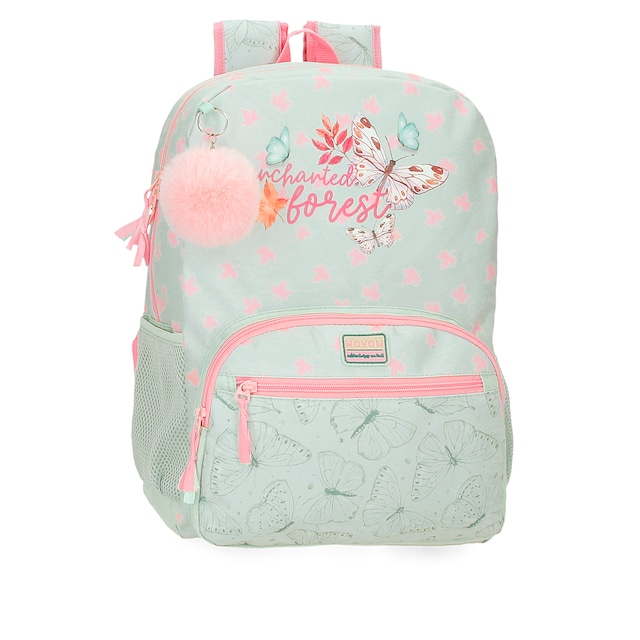 Imagem 0 de Mochila Escolar Movom Enchanted Forest 42 Cm Adaptável a Carro com Pompom Decorativo