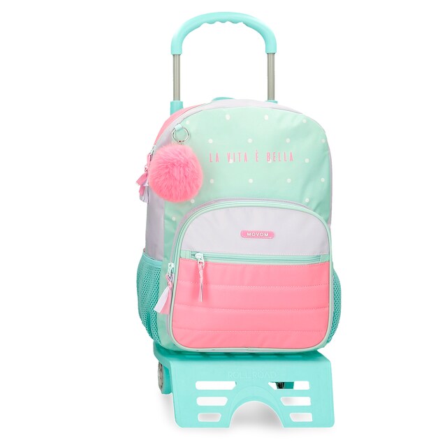 Imagem 0 de Mochila Escolar Movom La Vita È Bella com Carro e Bolsos Laterais