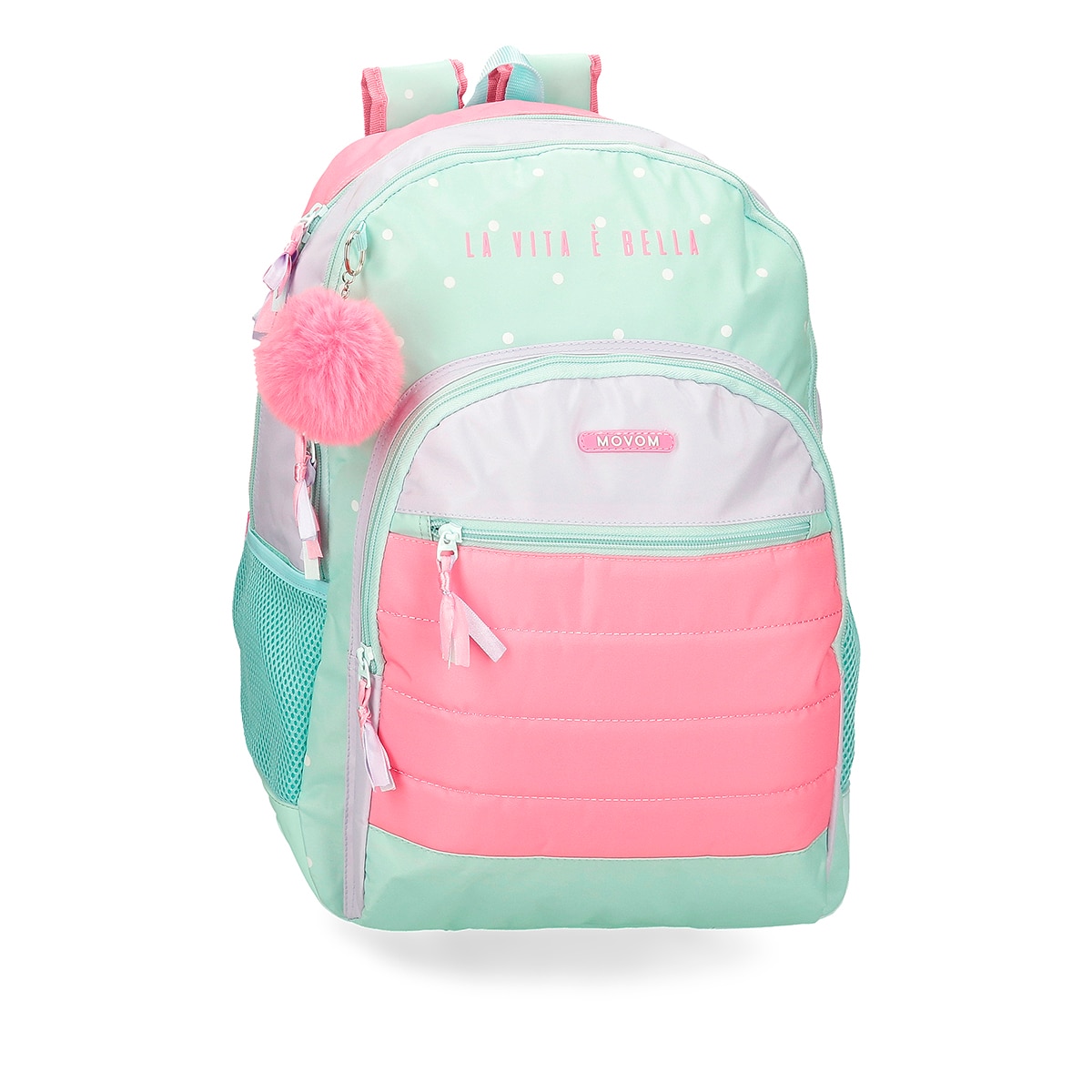 Imagem 0 de Mochila Escolar La Vita È Bella de Dois Compartimentos e Bolsos Laterais