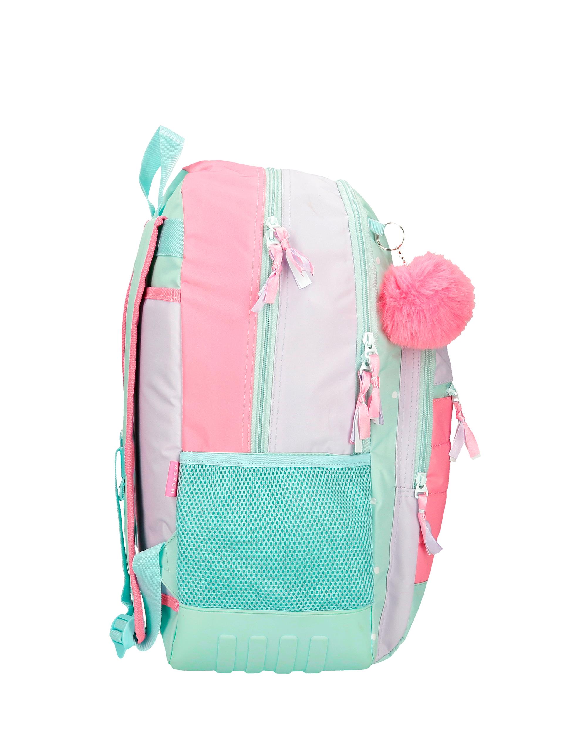 Mochila Escolar La Vita È Bella de Dois Compartimentos e Bolsos Laterais Verde-2