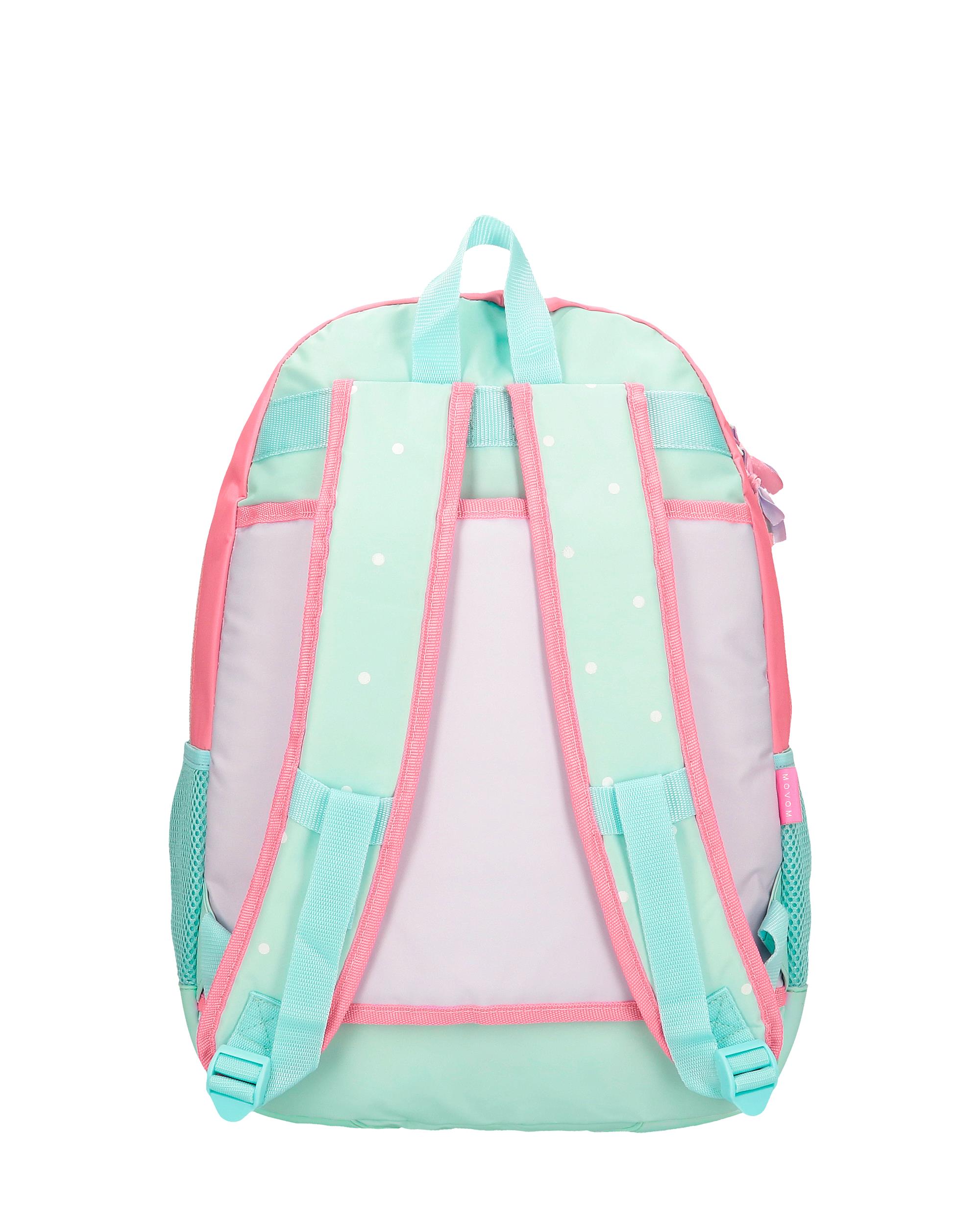 Mochila Escolar La Vita È Bella de Dois Compartimentos e Bolsos Laterais Verde-3