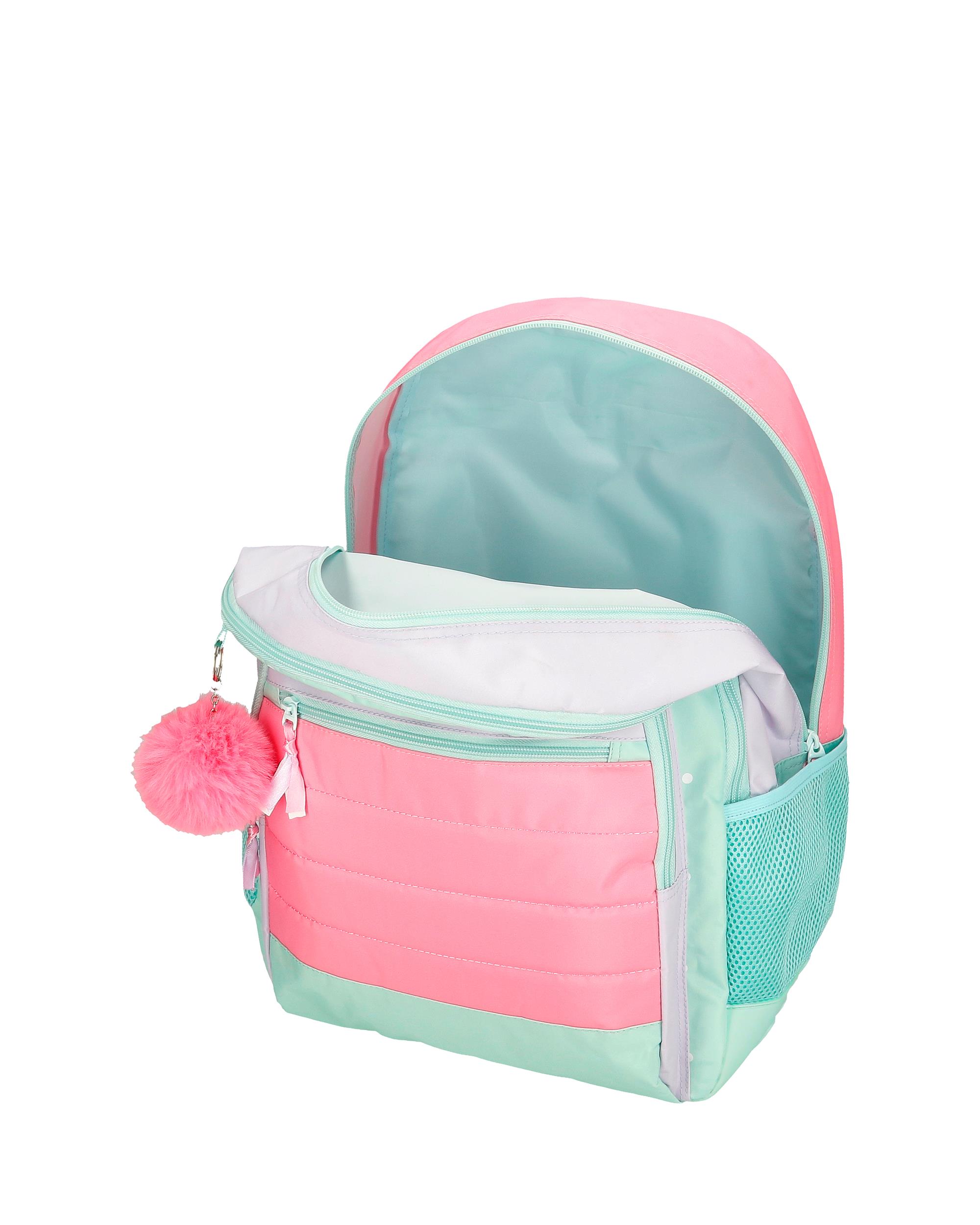 Mochila Escolar La Vita È Bella de Dois Compartimentos e Bolsos Laterais Verde-4