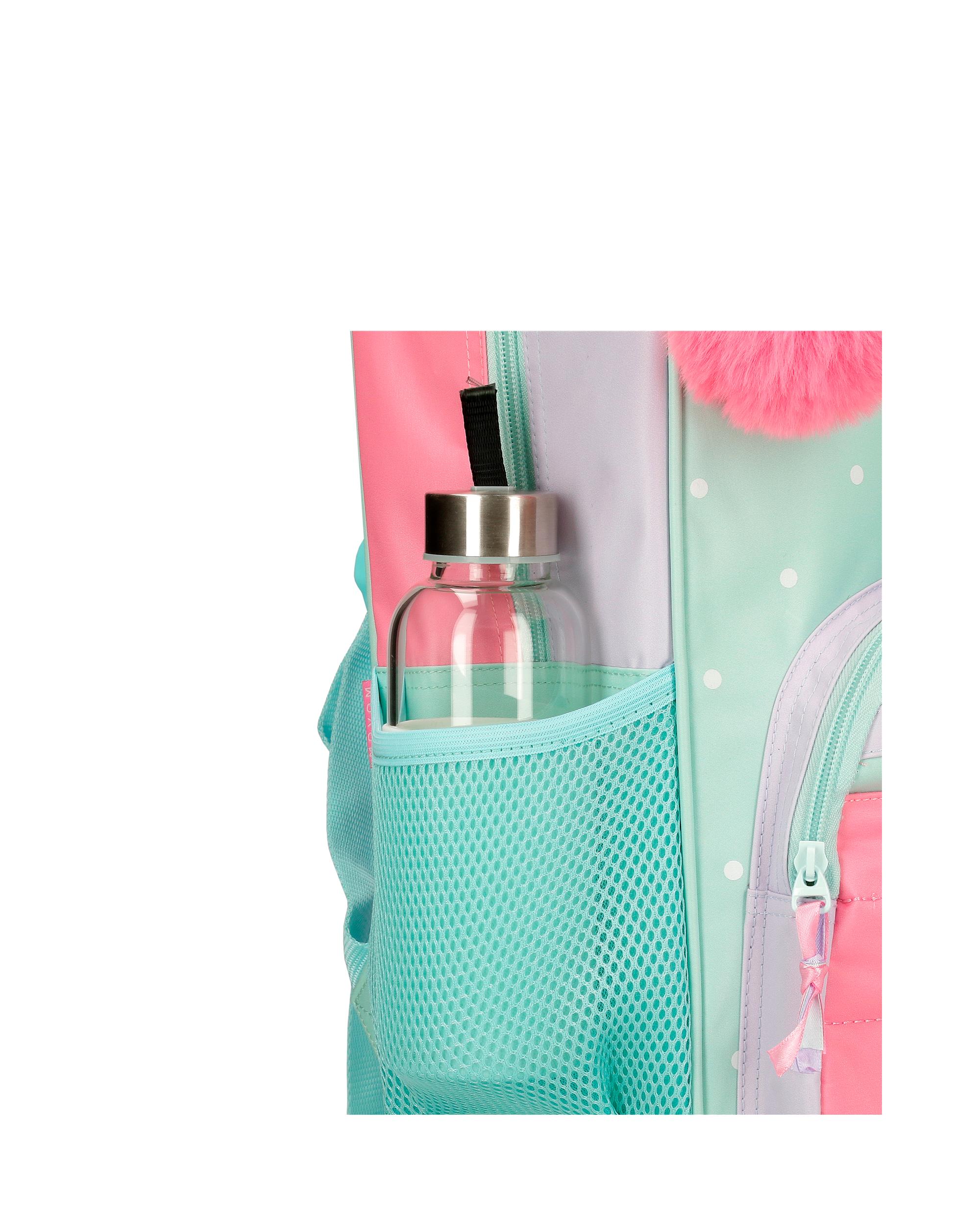 Mochila Escolar La Vita È Bella de Dois Compartimentos e Bolsos Laterais Verde-5