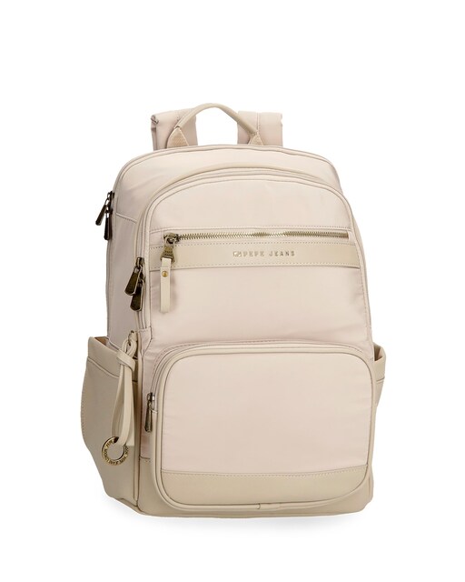 Imagem 0 de Mochila para computador Pepe Jeans Morgan 15" com bolso frontal em bege