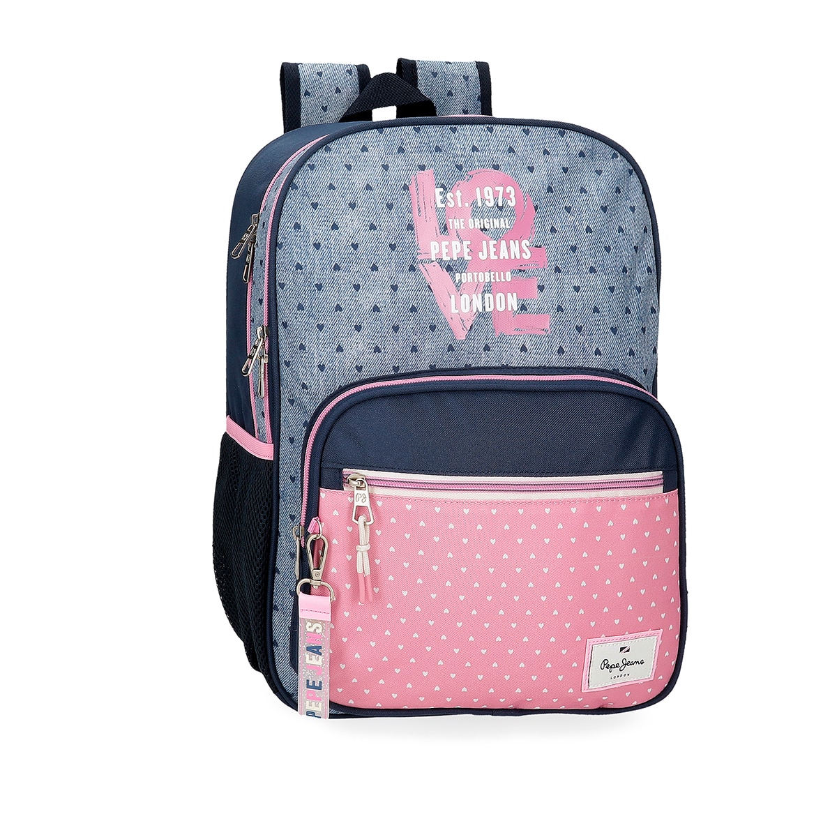 Imagem 0 de Mochila Escolar Noni Denim de Dois Compartimentos 40 Cm