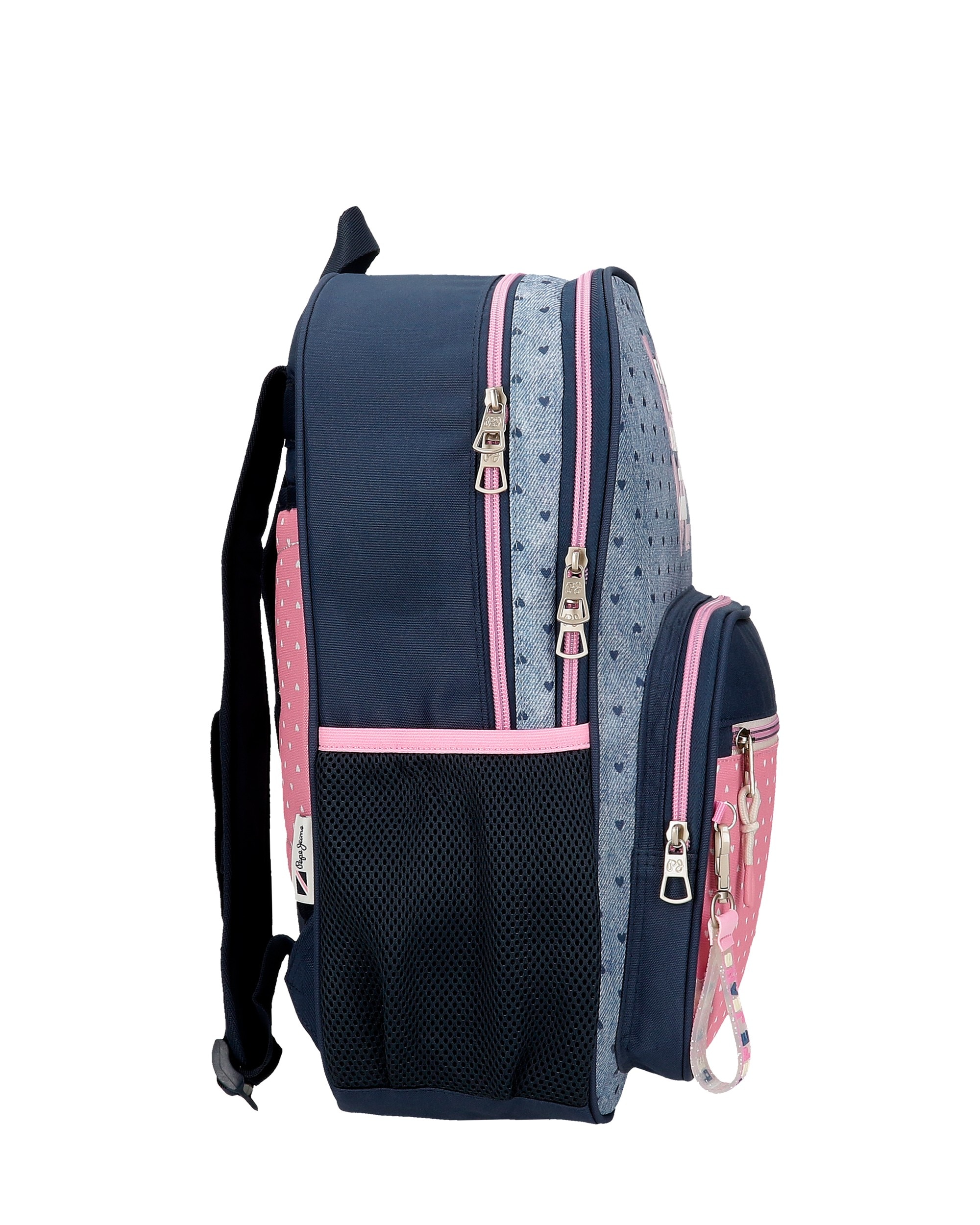 Mochila Escolar Noni Denim de Dois Compartimentos 40 Cm Multicolor-2