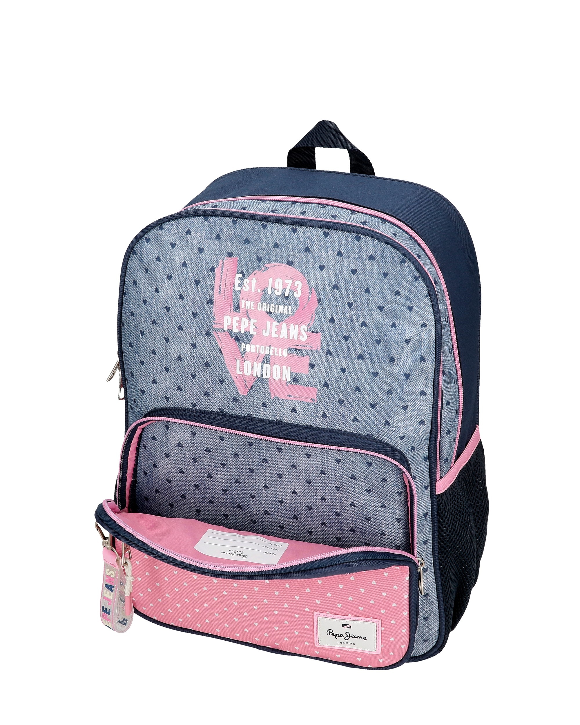 Mochila Escolar Noni Denim de Dois Compartimentos 40 Cm Multicolor-5