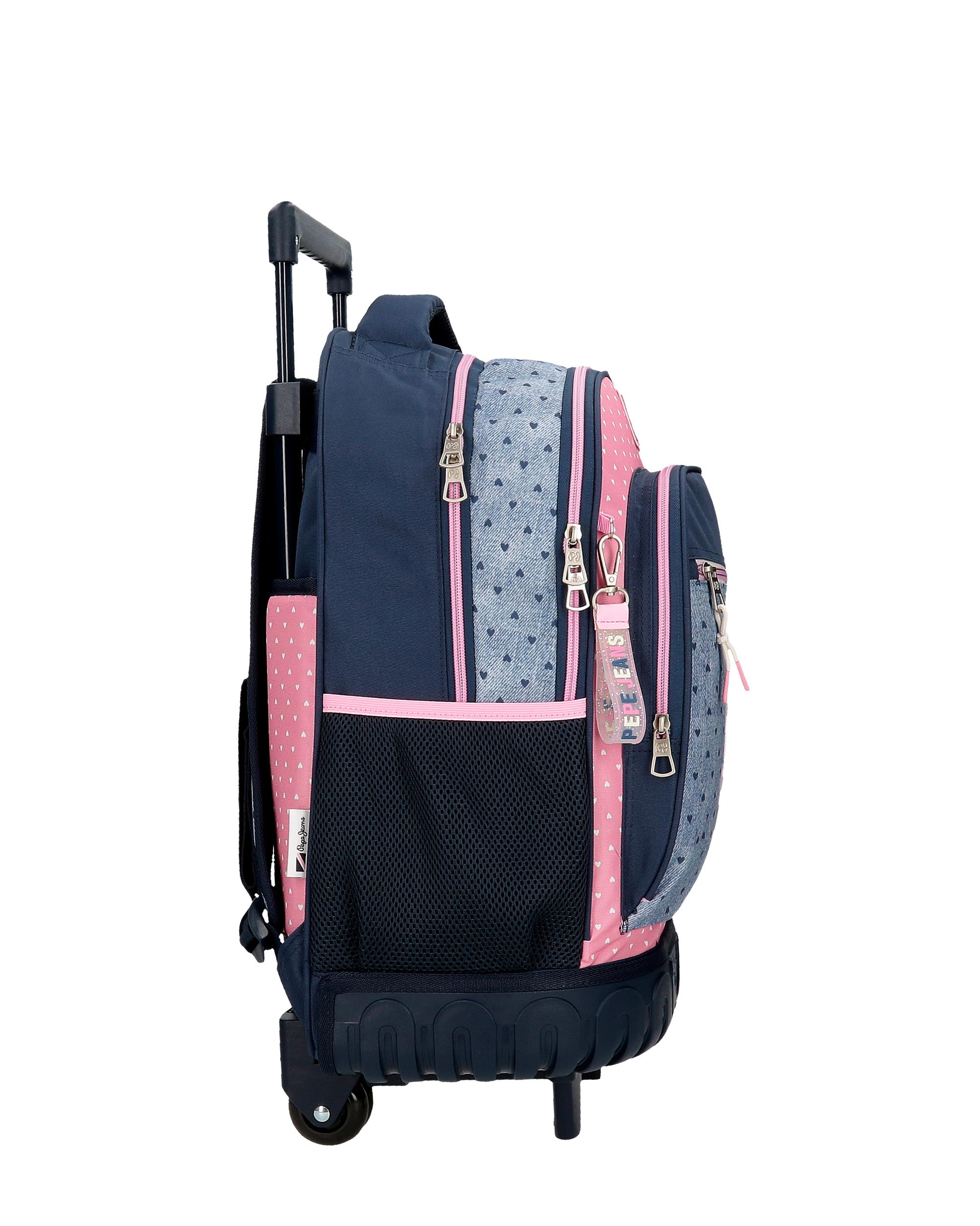 Mochila Compact Noni Denim com Bolsos Laterais Multicolor-2