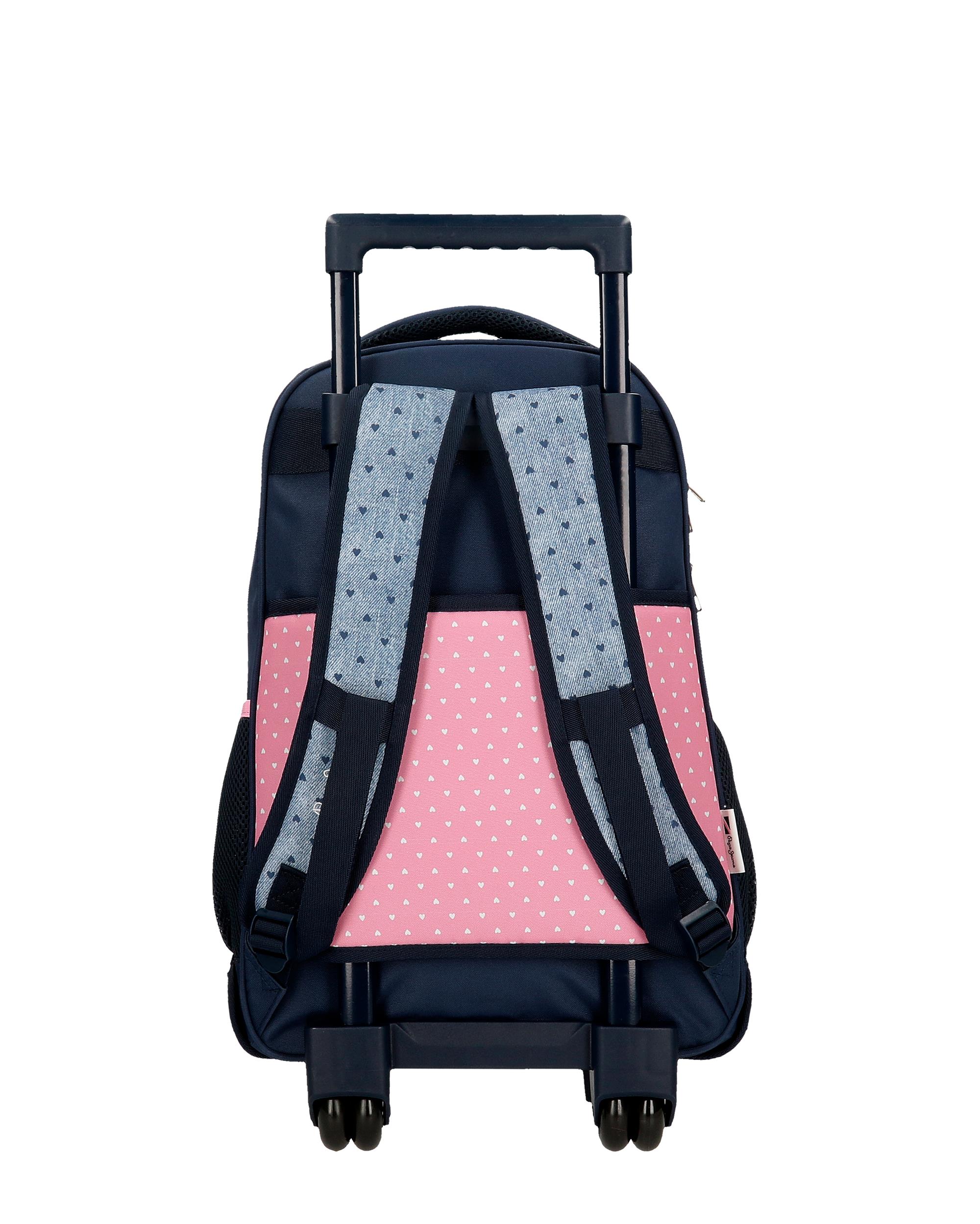 Mochila Compact Noni Denim com Bolsos Laterais Multicolor-3