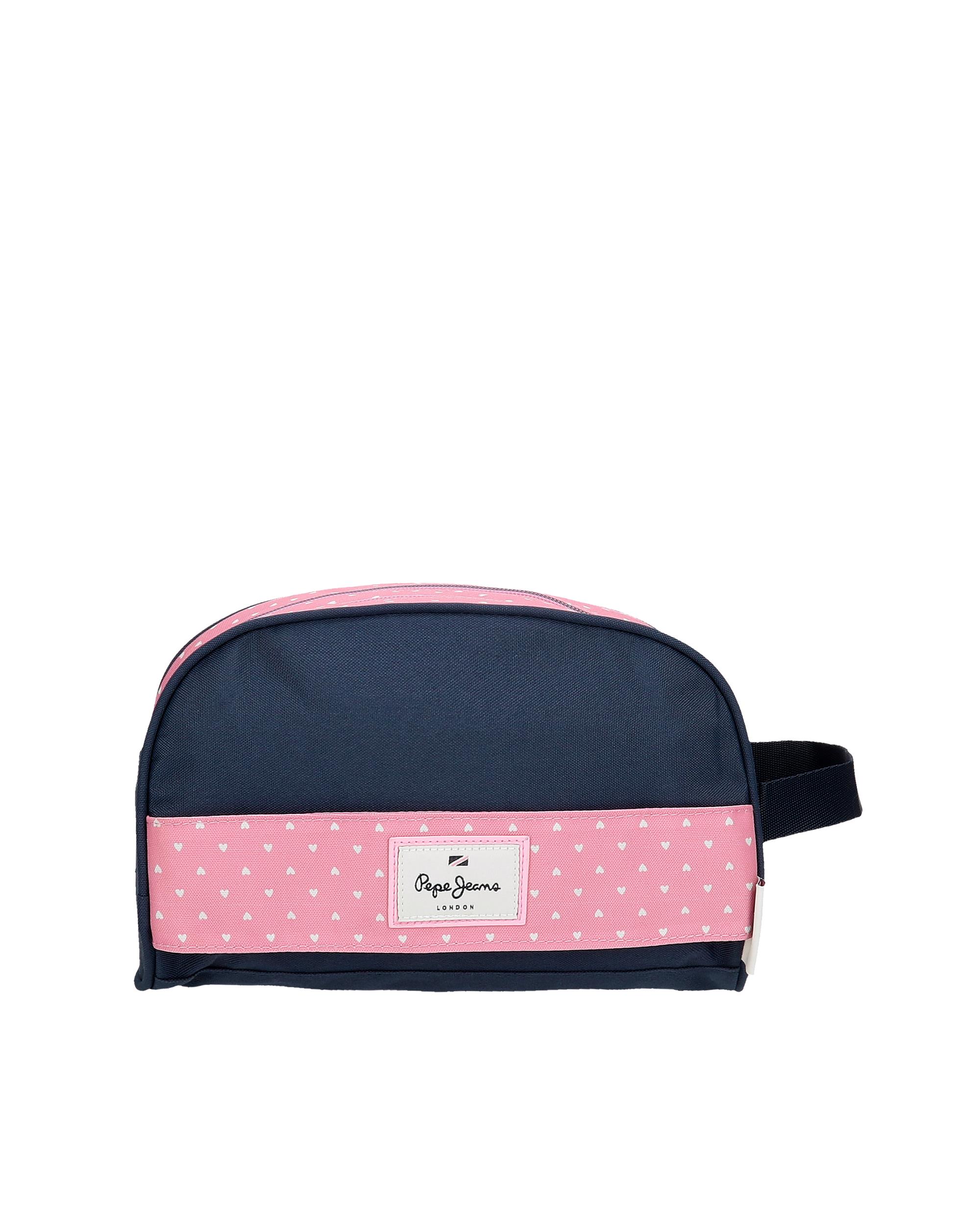 Necessaire Pepe Jeans Noni Denim com Dois Compartimentos Adaptável em Rosa Rosa-3