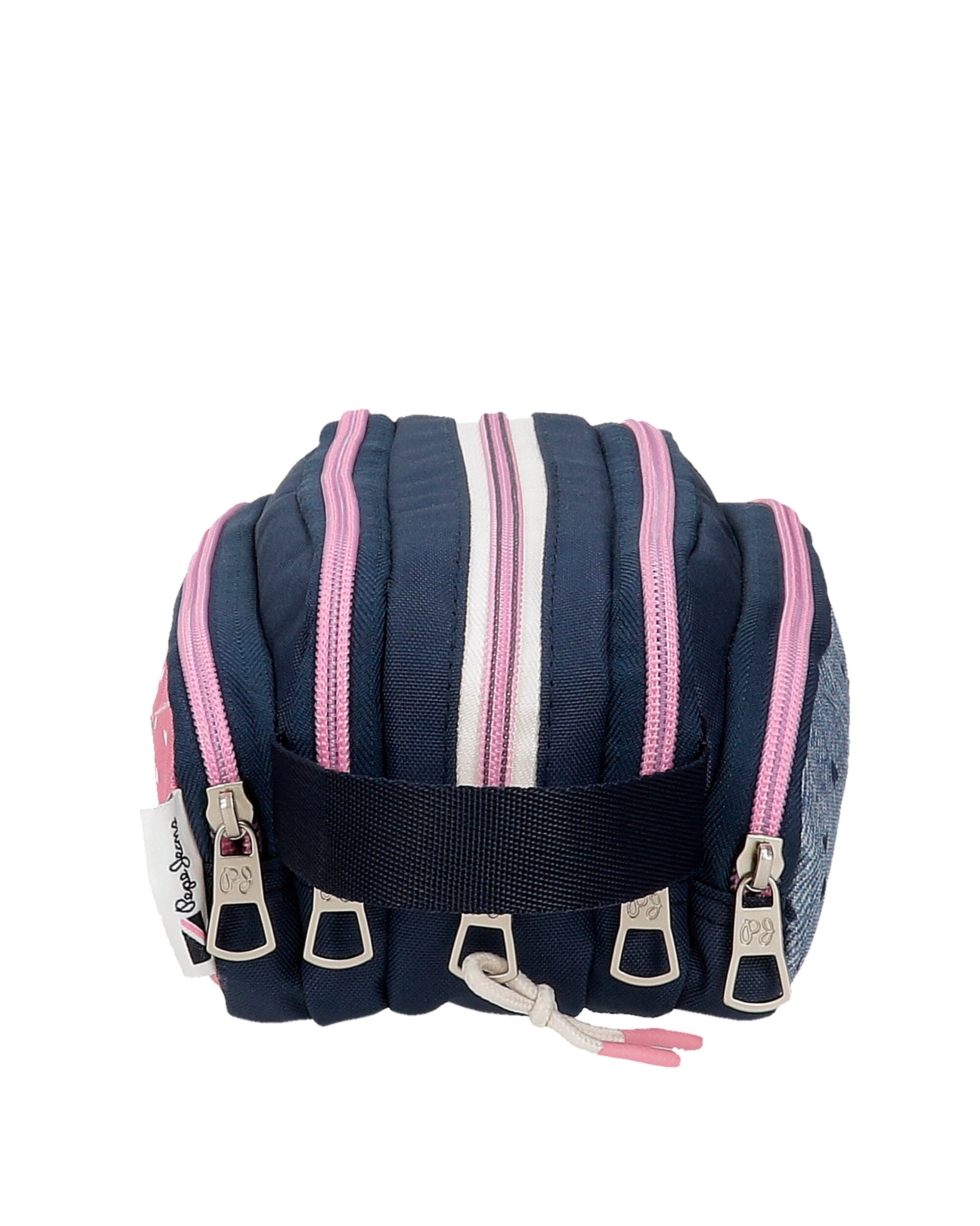 Estojo Noni Denim Cinco Compartimentos e Alça para Pendurar Multicolor-2