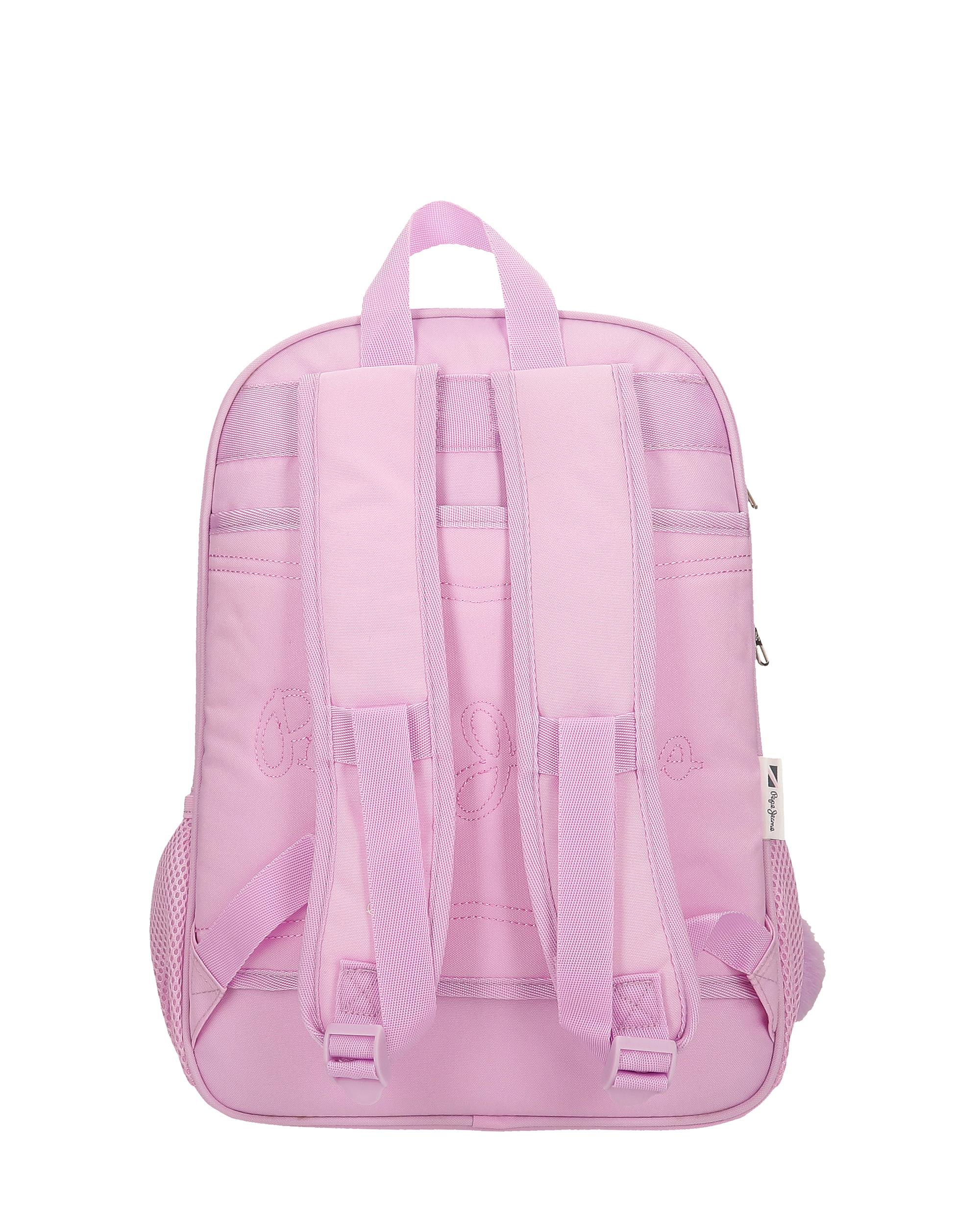 Mochila Escolar Sandra de Dois Compartimentos 40 Cm Rosa-3