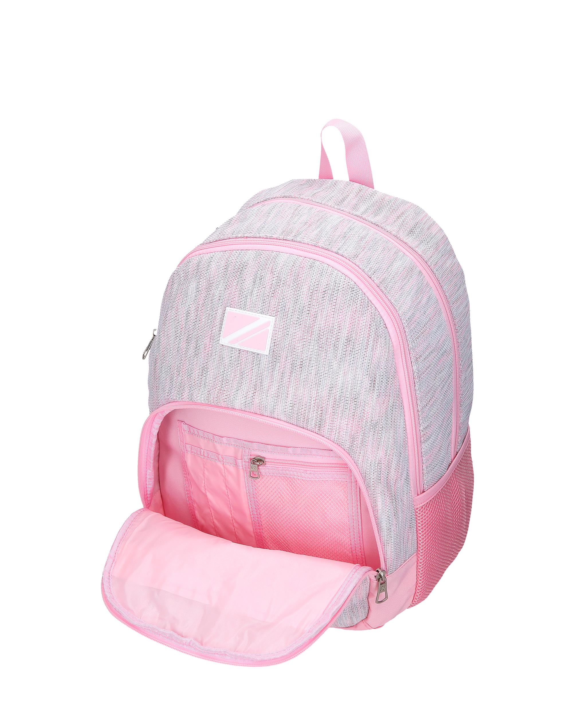 Mochila Miri com Compartimento Duplo e Bolso Interno Rosa-5