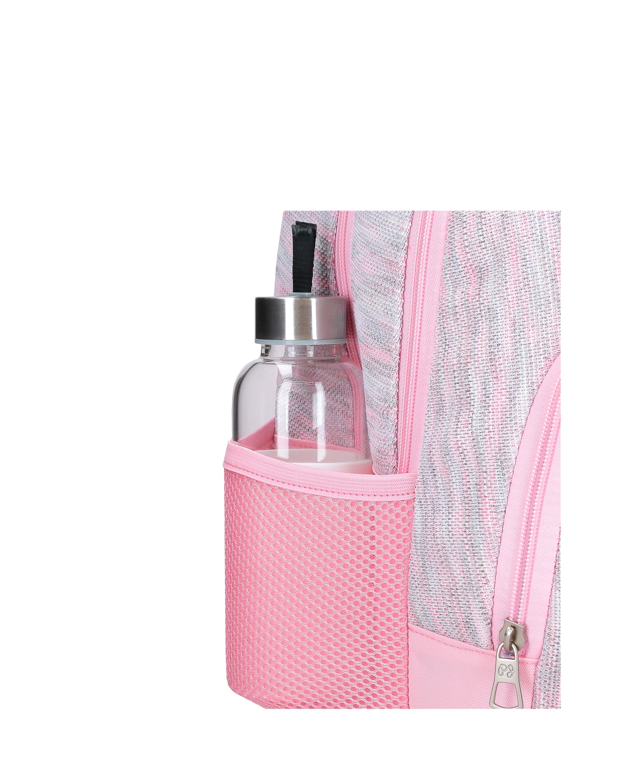 Mochila Miri com Compartimento Duplo e Bolso Interno Rosa-6