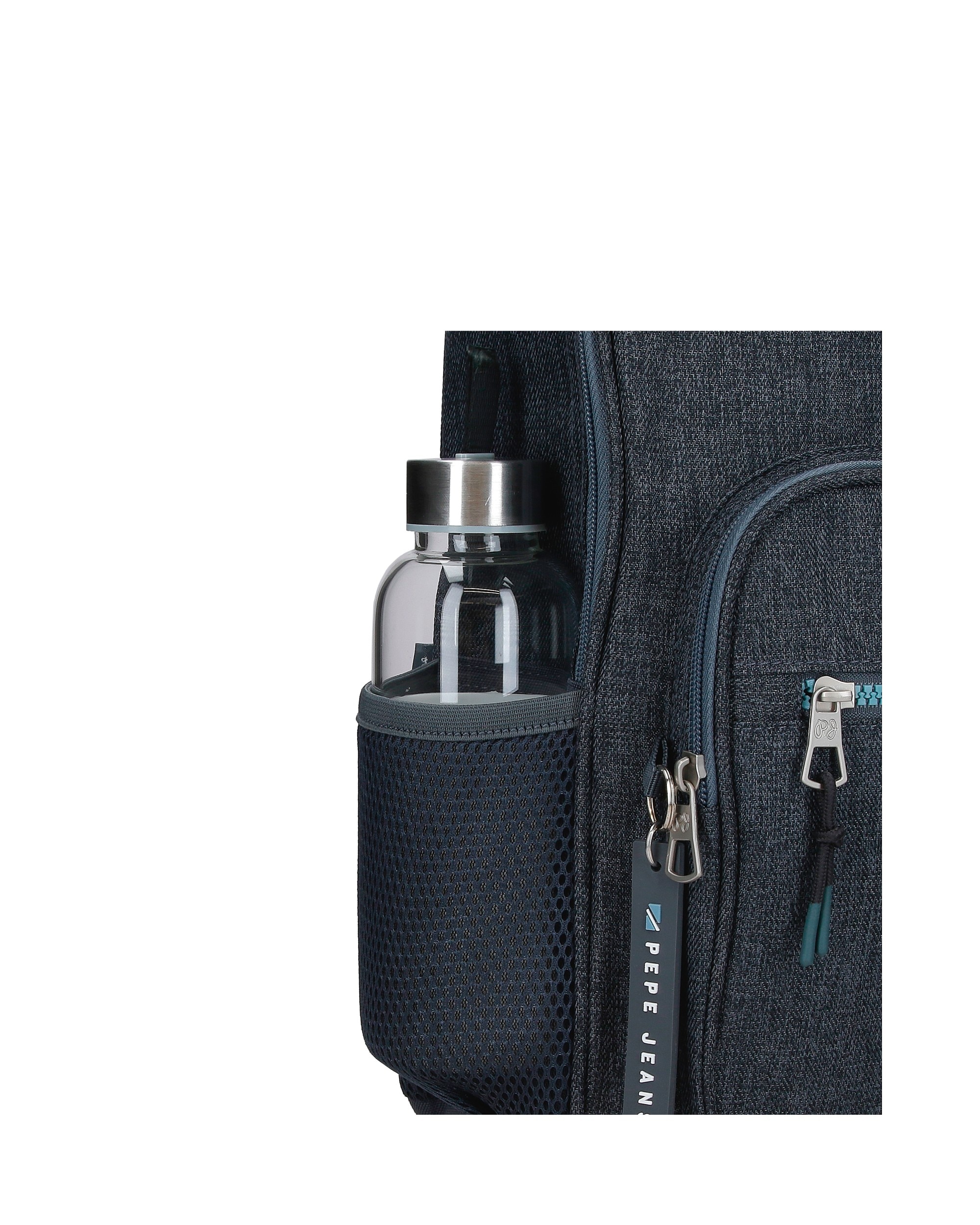Mochila de Dois Compartimentos Edmon 40 Cm Adaptável a Carrinho Azul-5