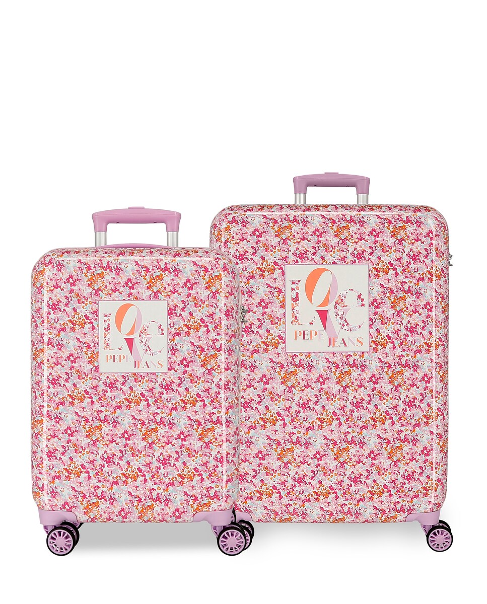 Conjunto de Trolleys Sandra (Cabine e Médio) Rígidos 116L Rosa-1