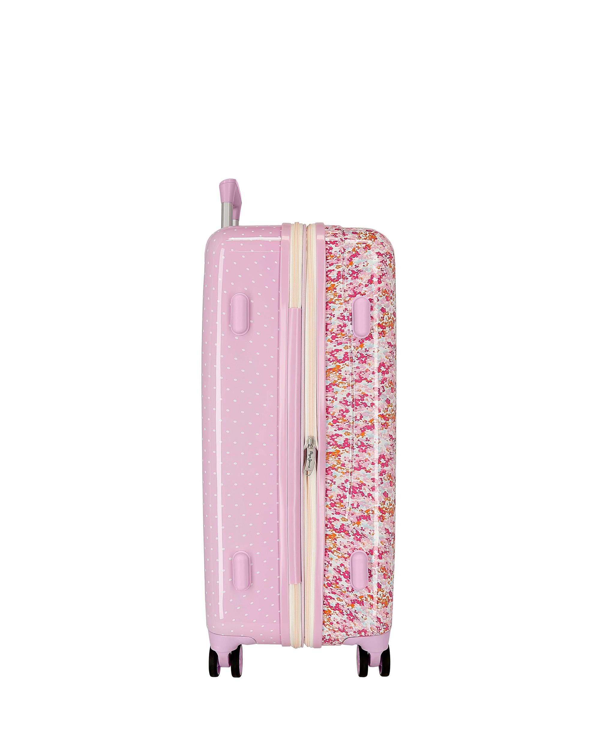 Conjunto de Malas de Cabine e Média Sandra com Capacidade de 104l Rosa-2