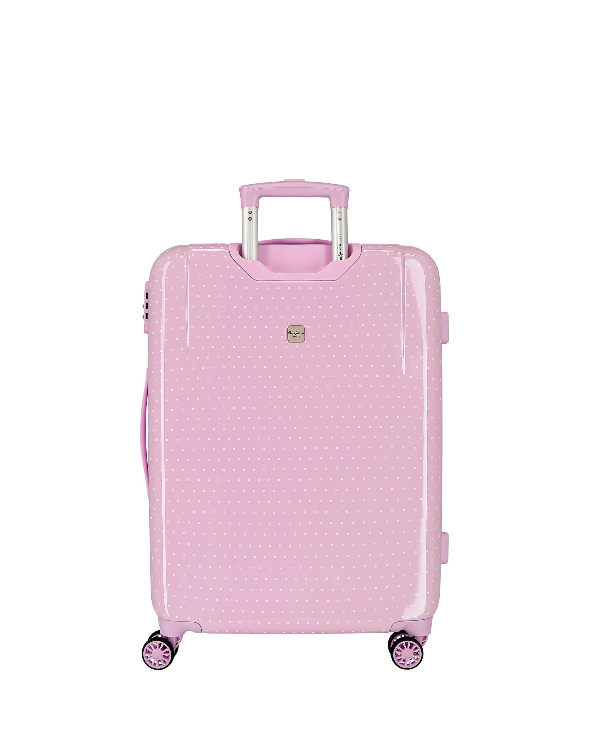 Conjunto de Malas de Cabine e Média Sandra com Capacidade de 104l Rosa-3