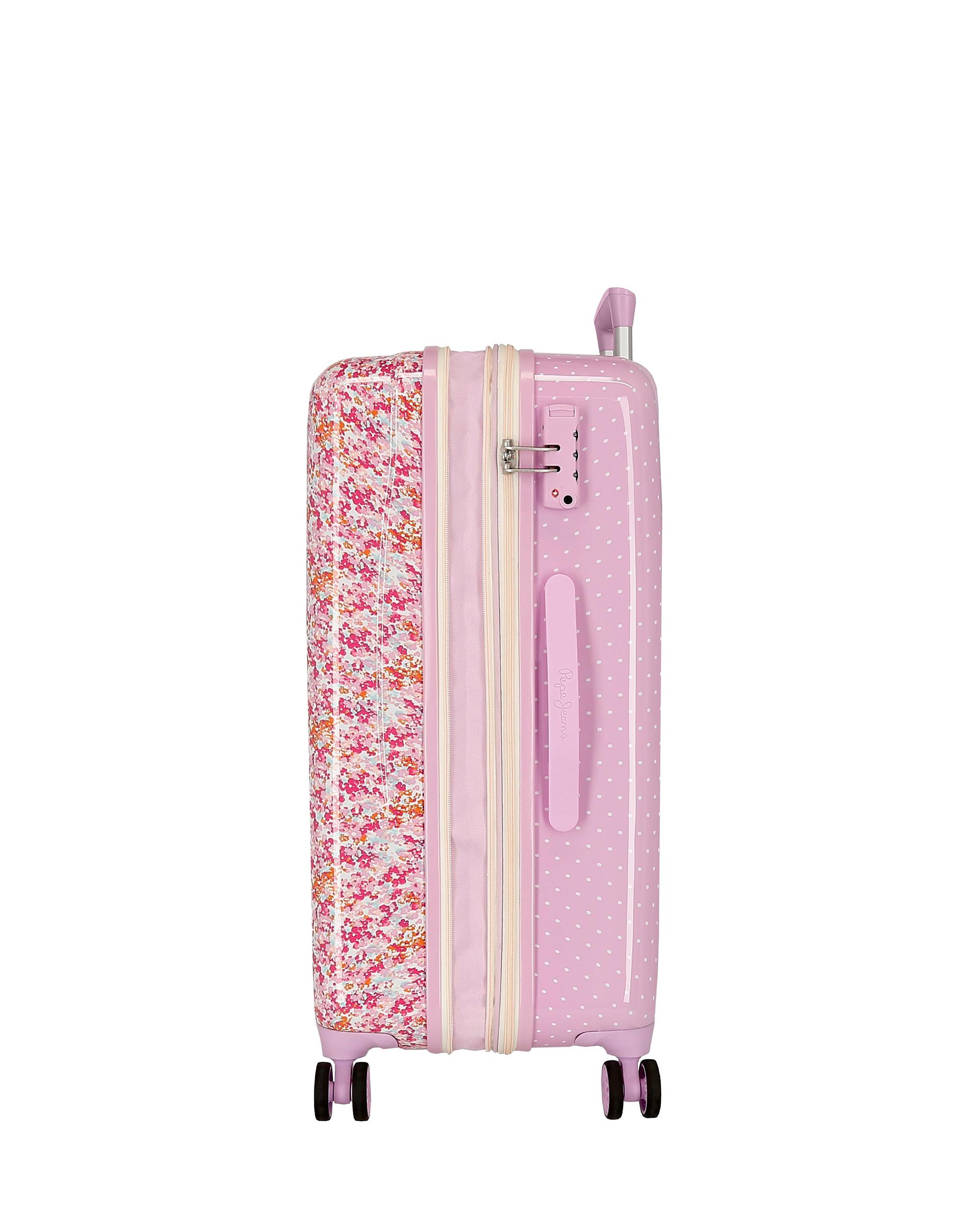 Conjunto de Malas de Cabine e Média Sandra com Capacidade de 104l Rosa-6