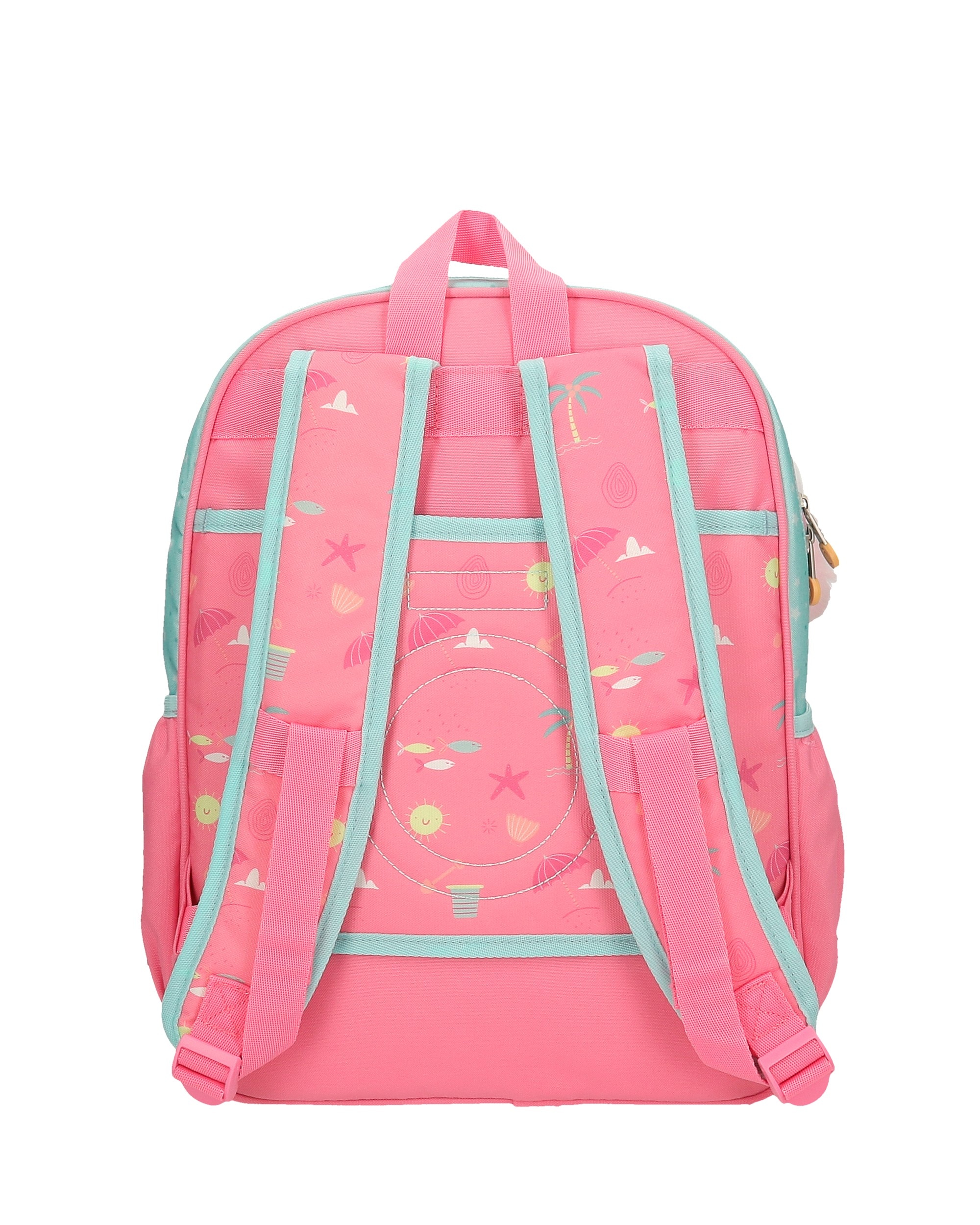 Mochila Escolar Magic Summer de 38cm com Bolsos Laterais Multicolor-3