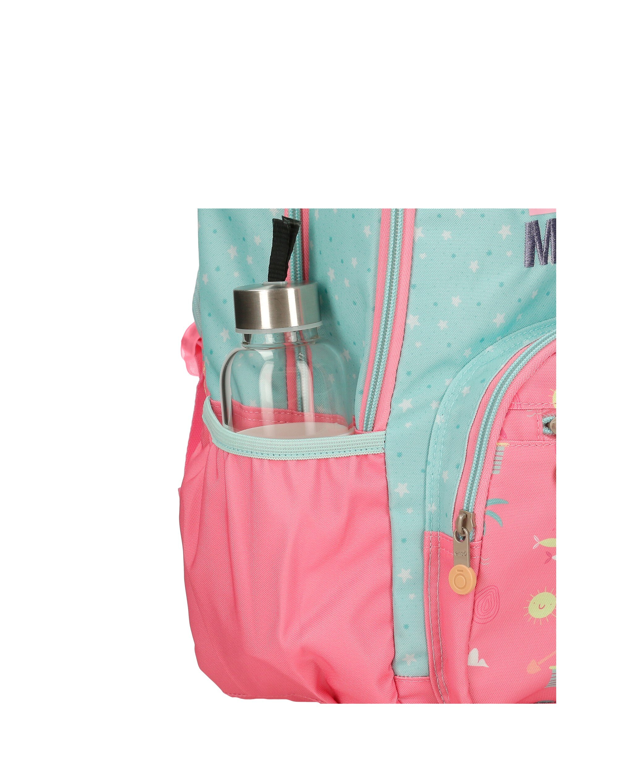 Mochila Escolar Magic Summer de 38cm com Bolsos Laterais Multicolor-6