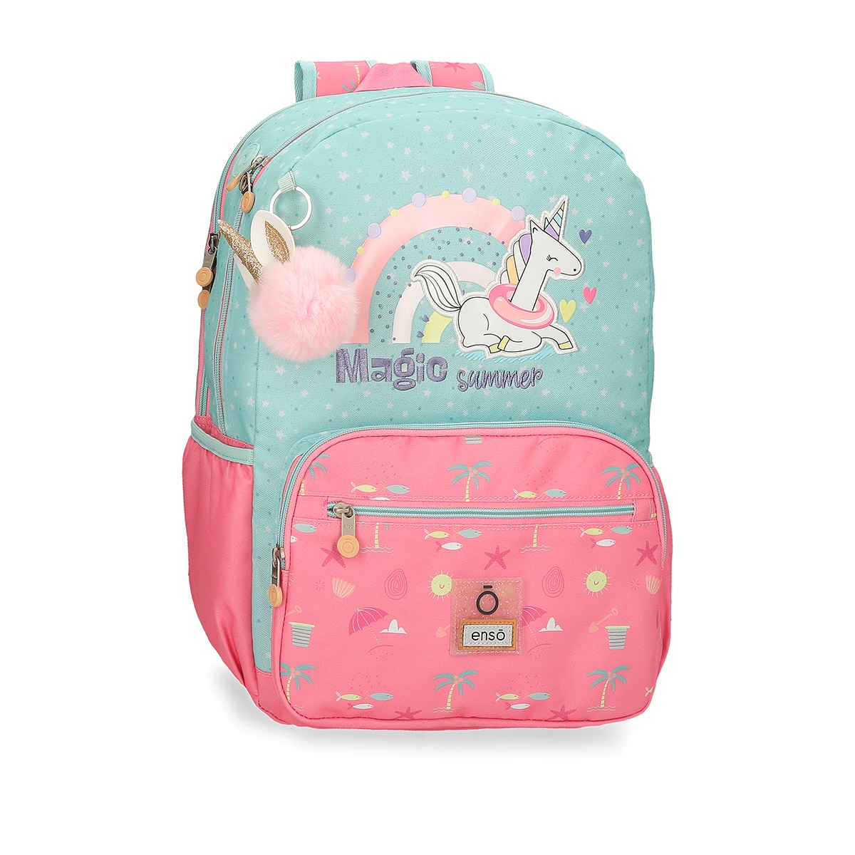 Imagem 0 de Mochila Escolar Magic Summer de 42 Cm Adaptável com Dois Compartimentos