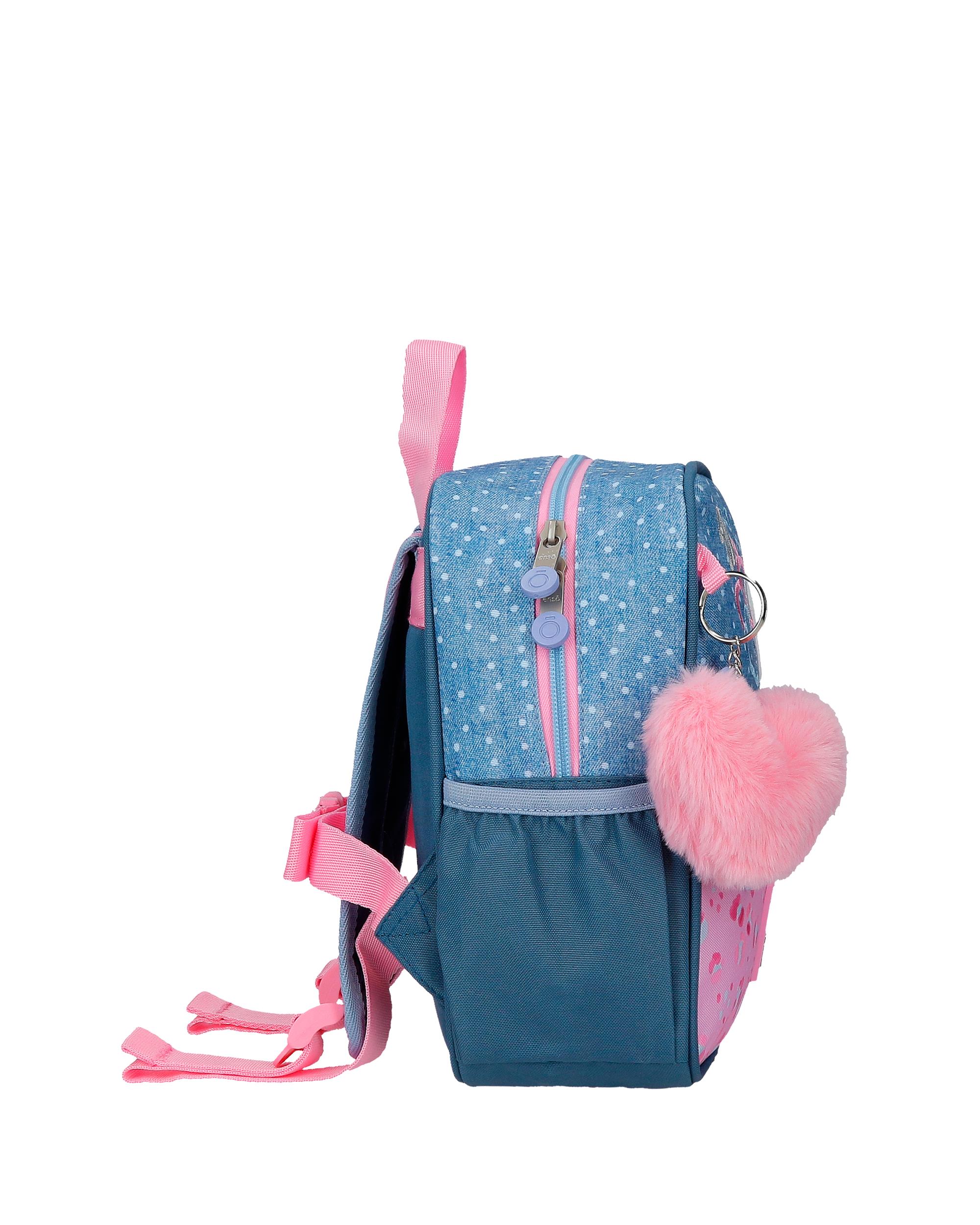 Mochila Pequena Dreamer de 25 Cm com Bolsos Laterais Azul-2