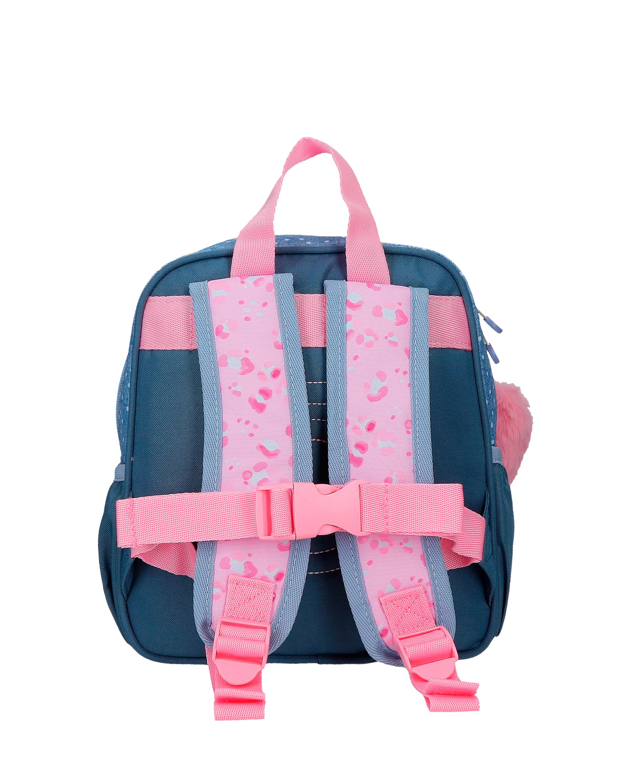Mochila Pequena Dreamer de 25 Cm com Bolsos Laterais Azul-3