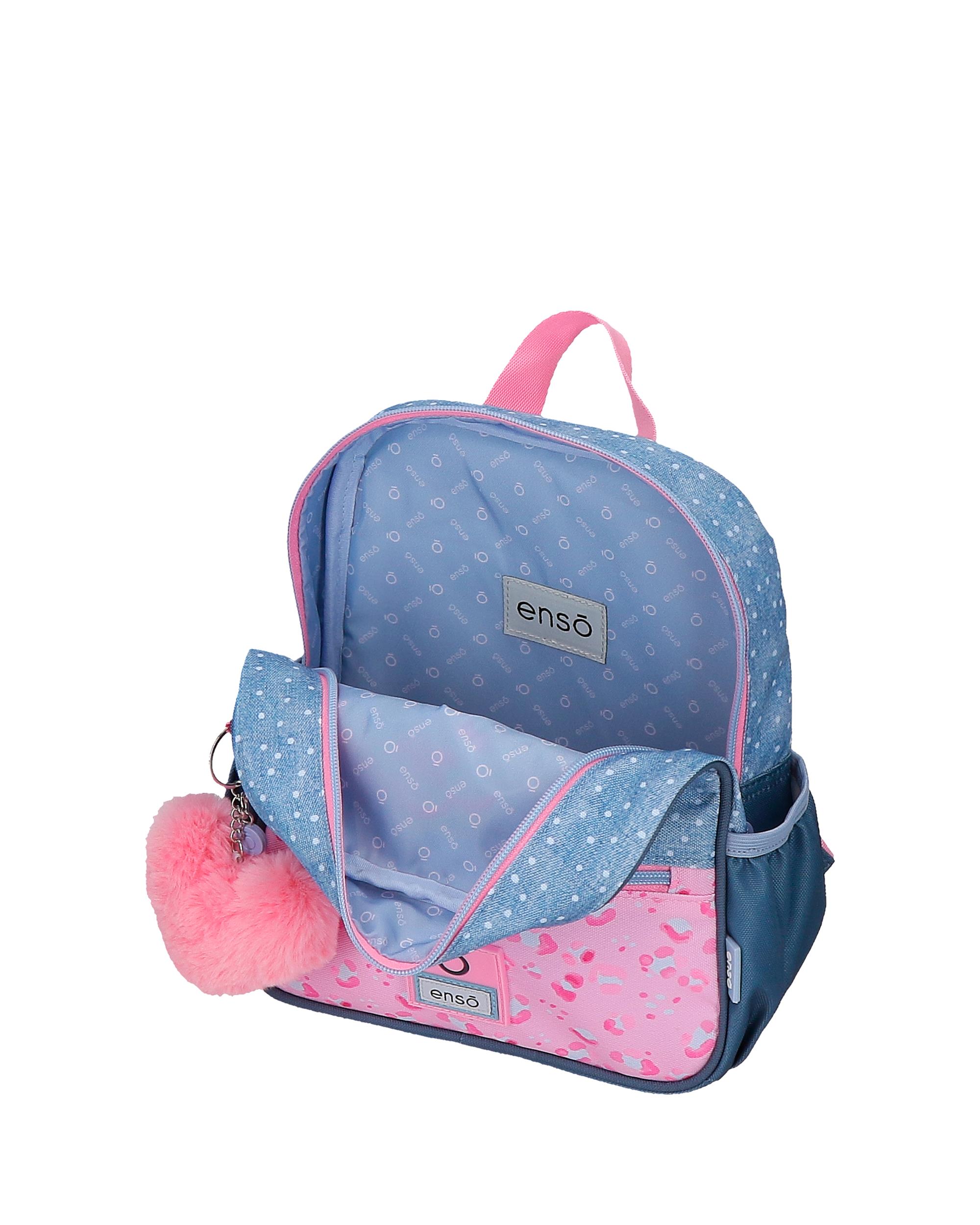 Mochila Pequena Dreamer de 25 Cm com Bolsos Laterais Azul-4