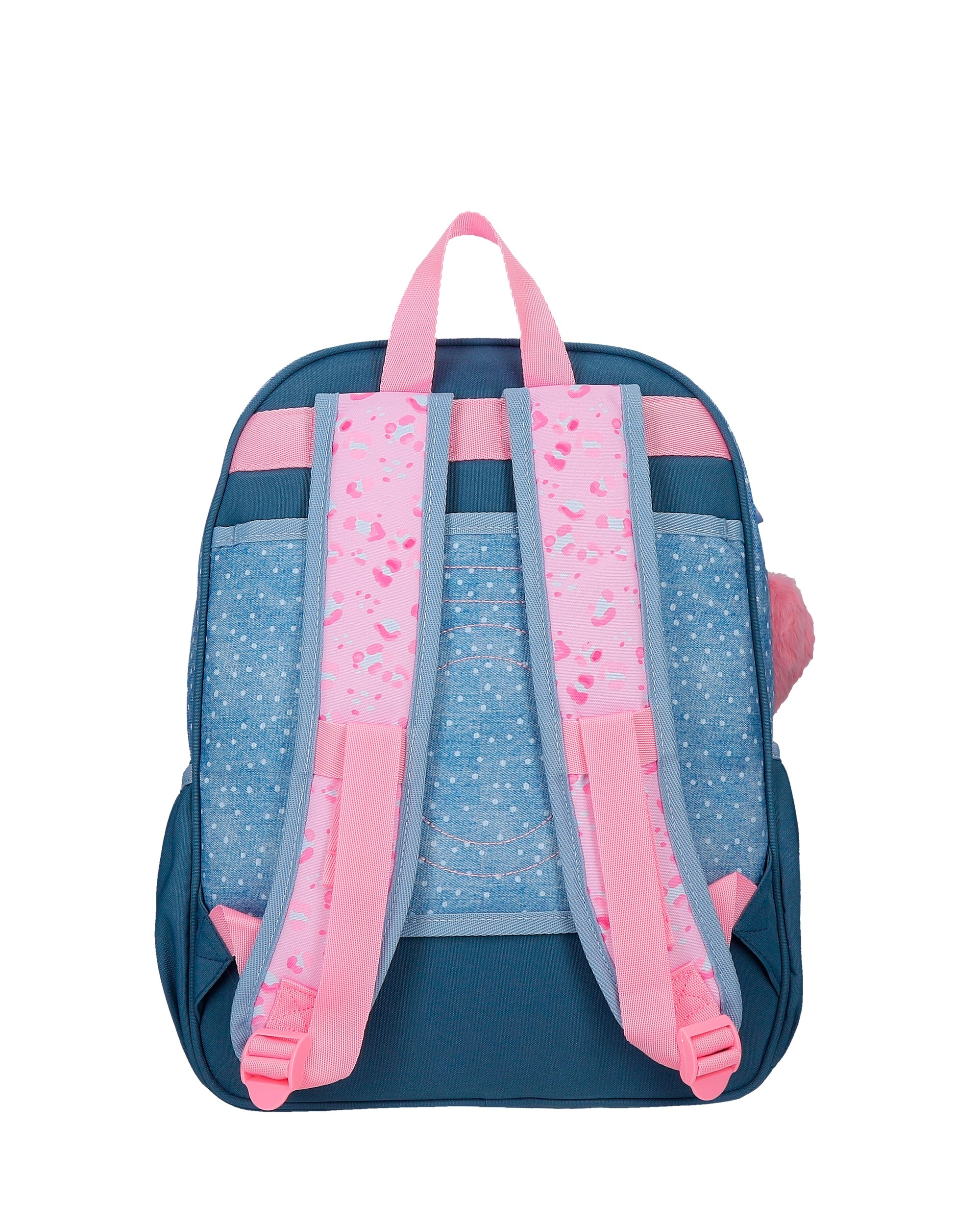 Mochila Escolar Dreamer de 38cm com Bolsos Laterais Azul-3