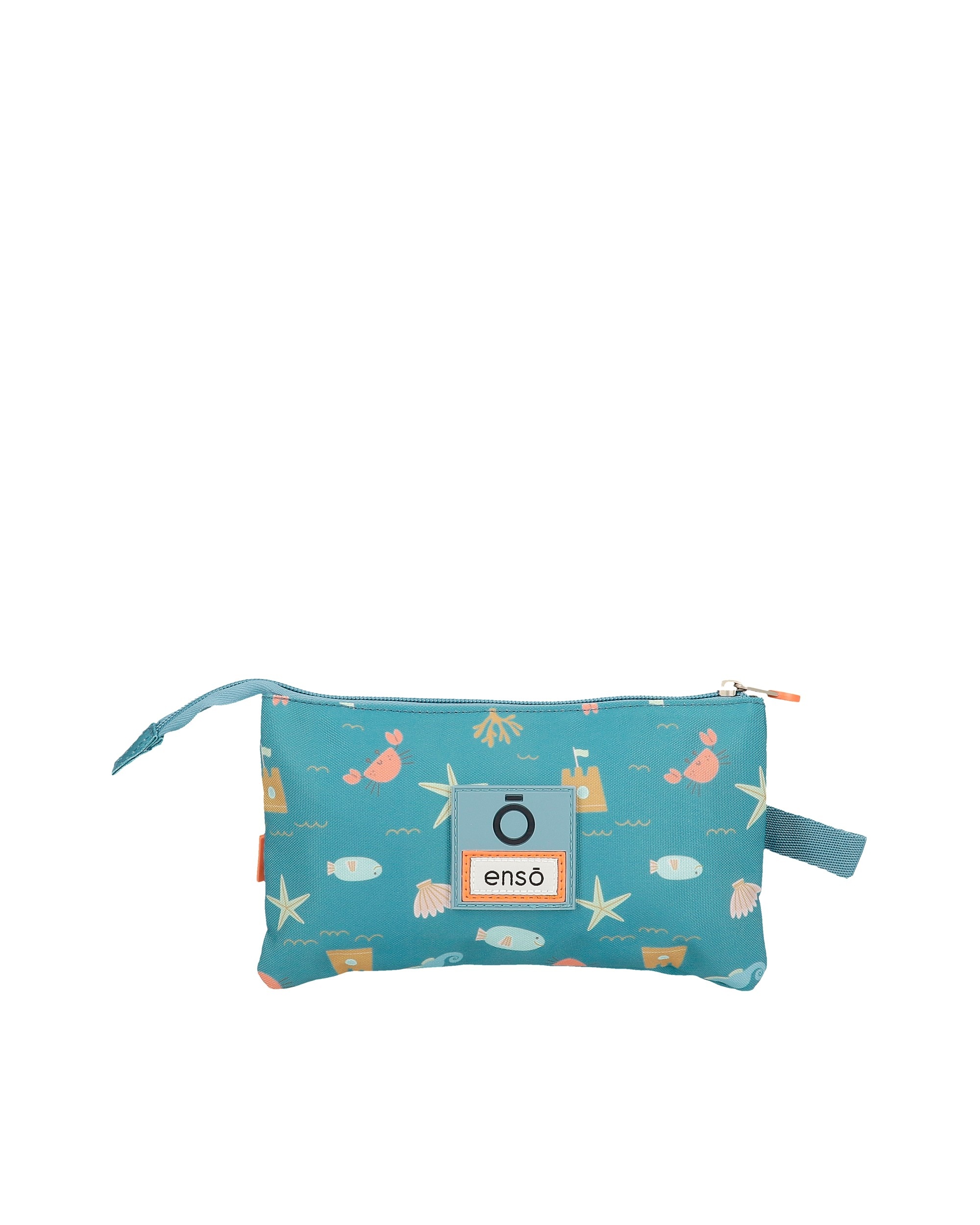 Estojo Mr Crab Três Compartimentos com Fecho Zip Azul-3