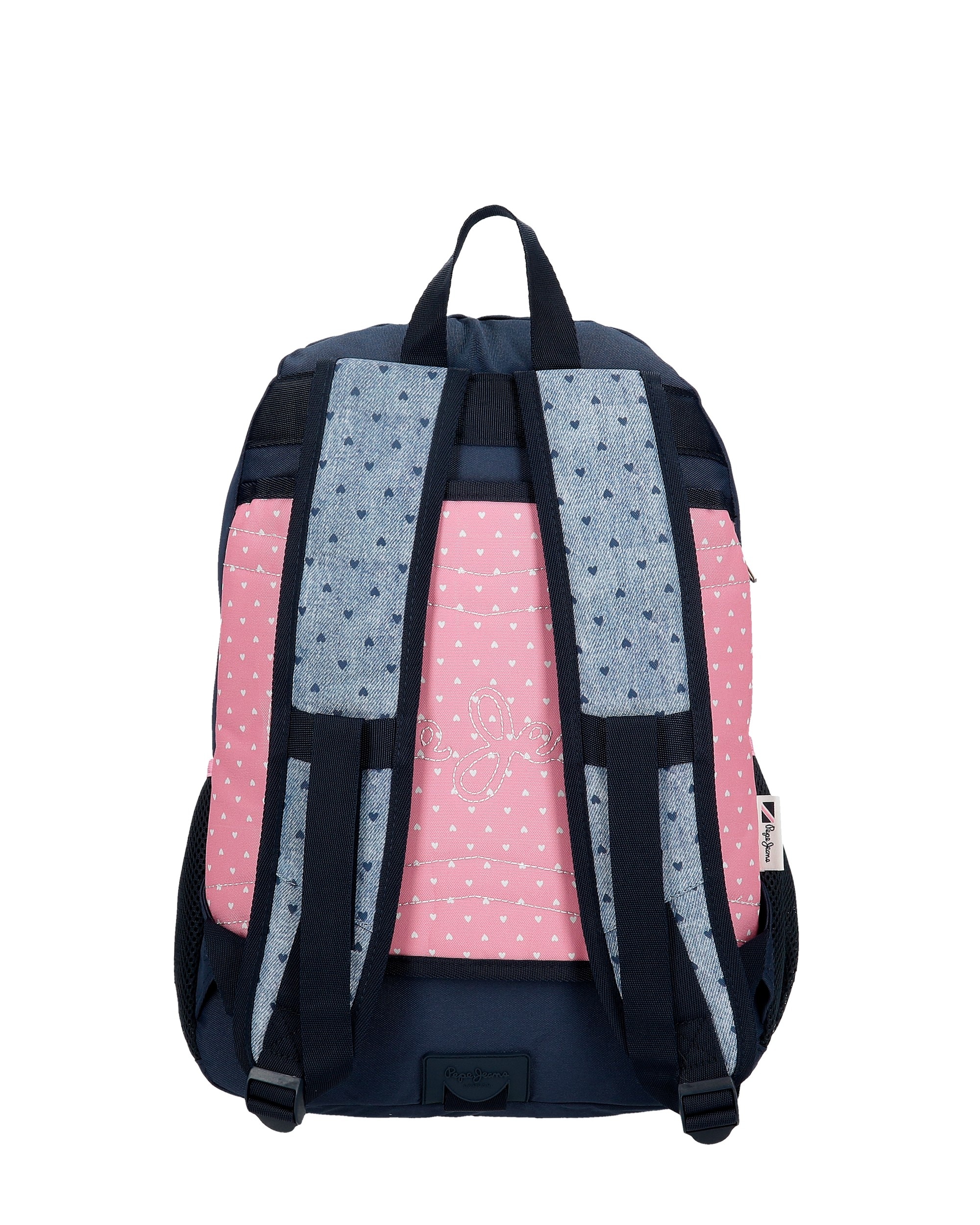 Mochila Noni Denim de Compartimento Duplo 44 Cm com Bolsos Laterais Multicolor-3