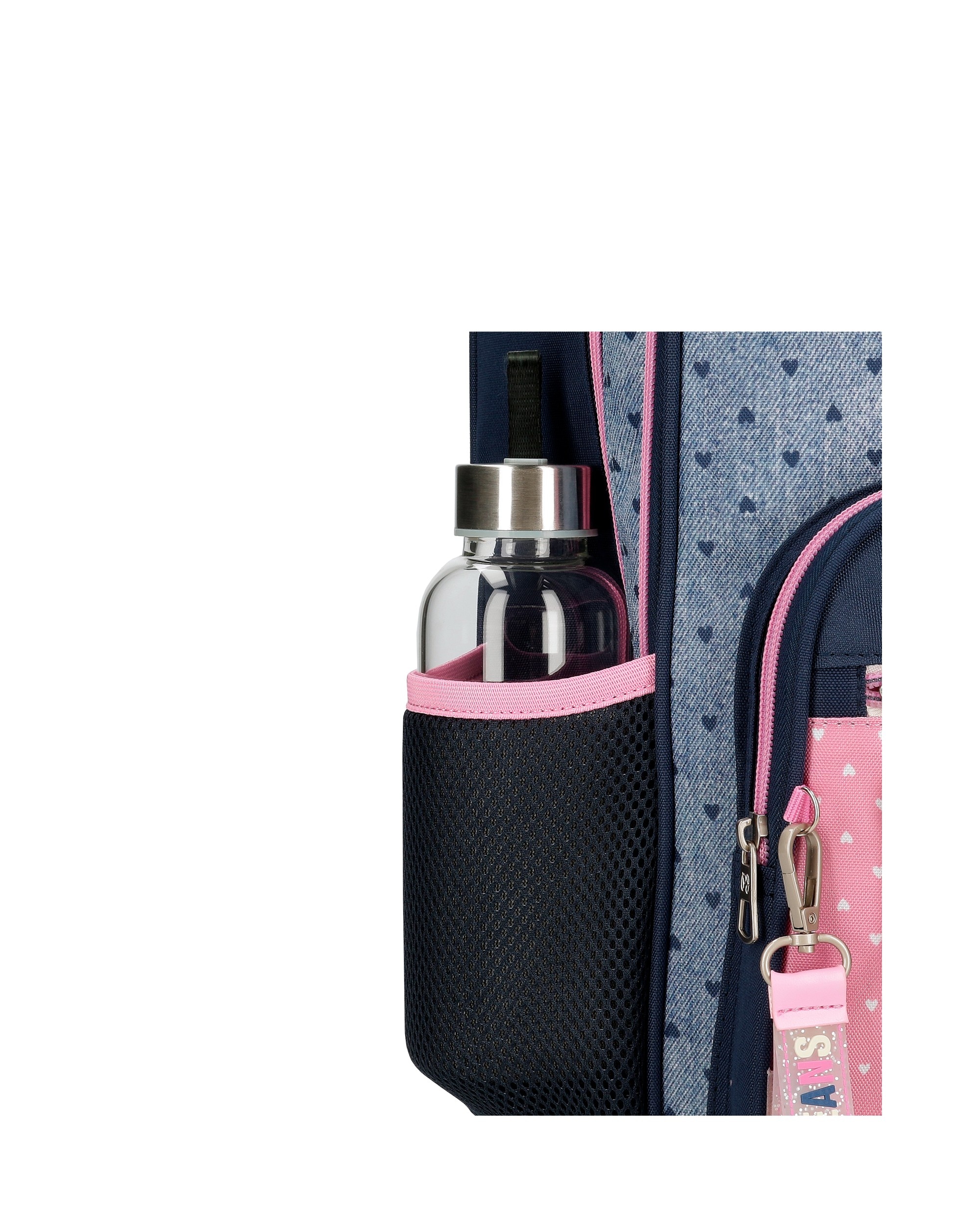 Mochila Noni Denim de Compartimento Duplo 44 Cm com Bolsos Laterais Multicolor-6
