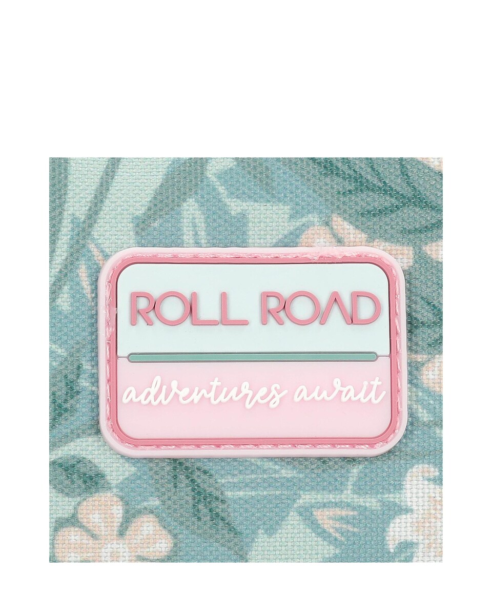 Mochila Roll Road Spring Is Here com Bolso Frontal e Trolley Rosa-6