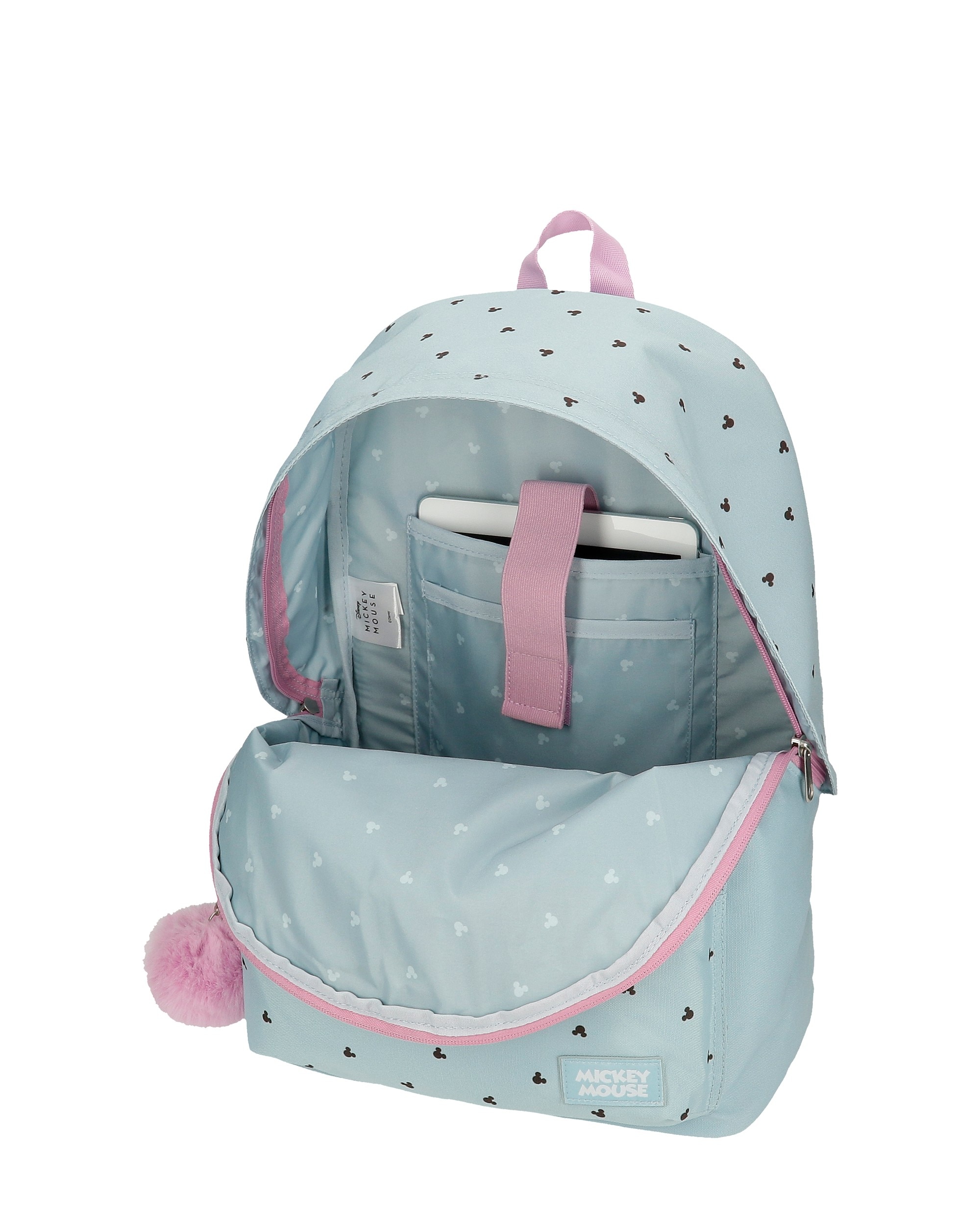 Mochila Escolar Kisses Porta Computador Azul-4