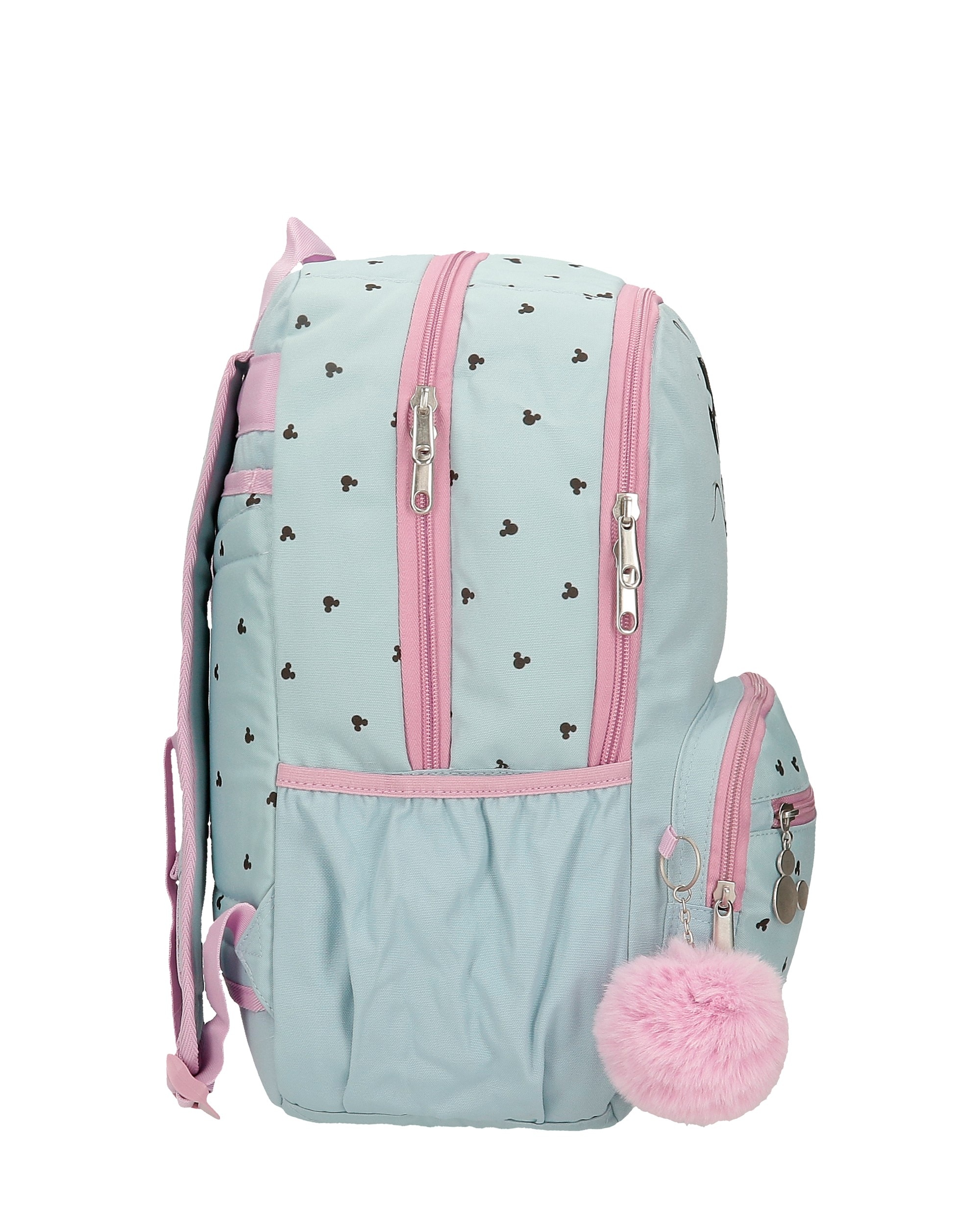 Mochila Escolar Kisses com Duplo Compartimento Azul-2