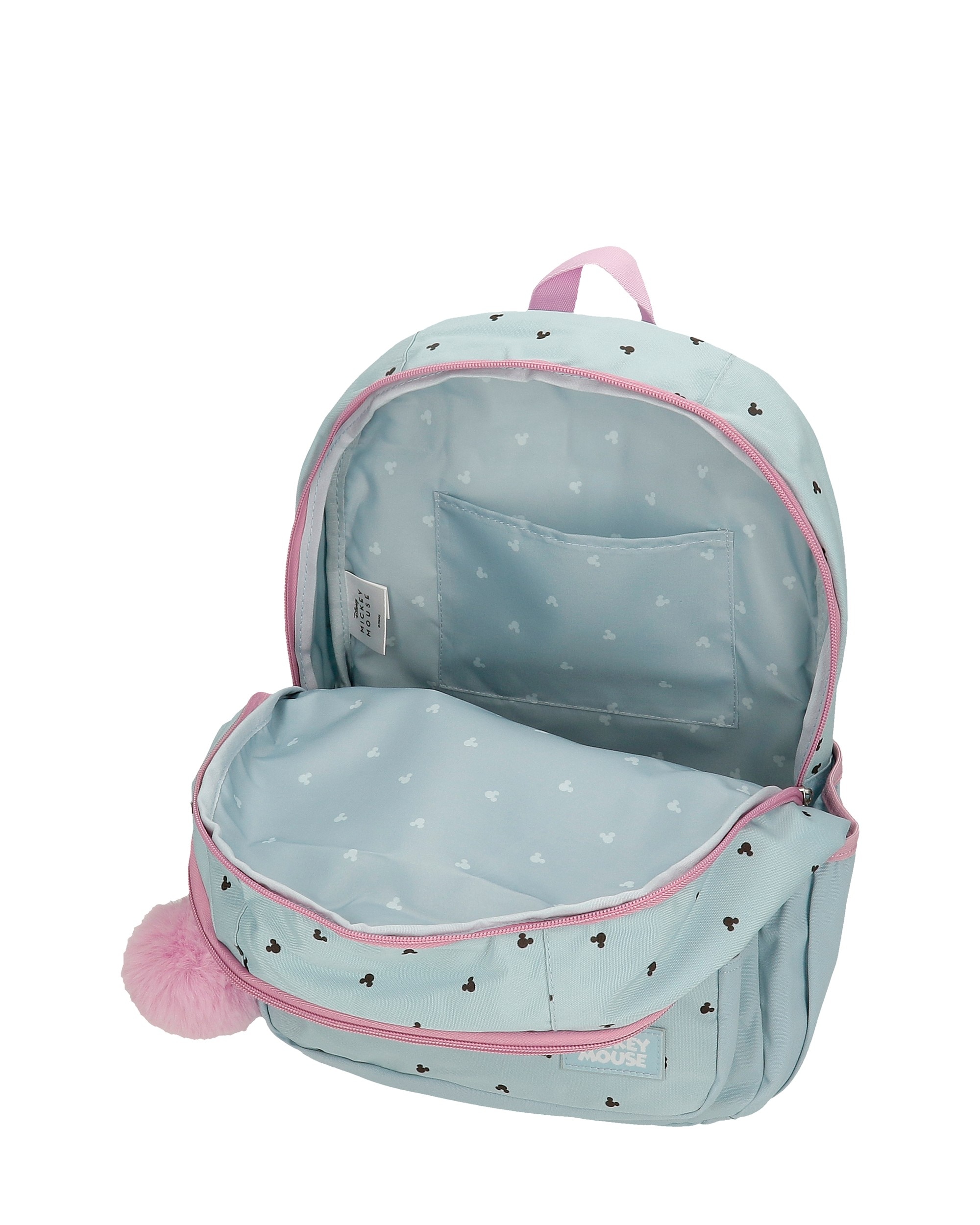 Mochila Escolar Kisses com Duplo Compartimento Azul-4