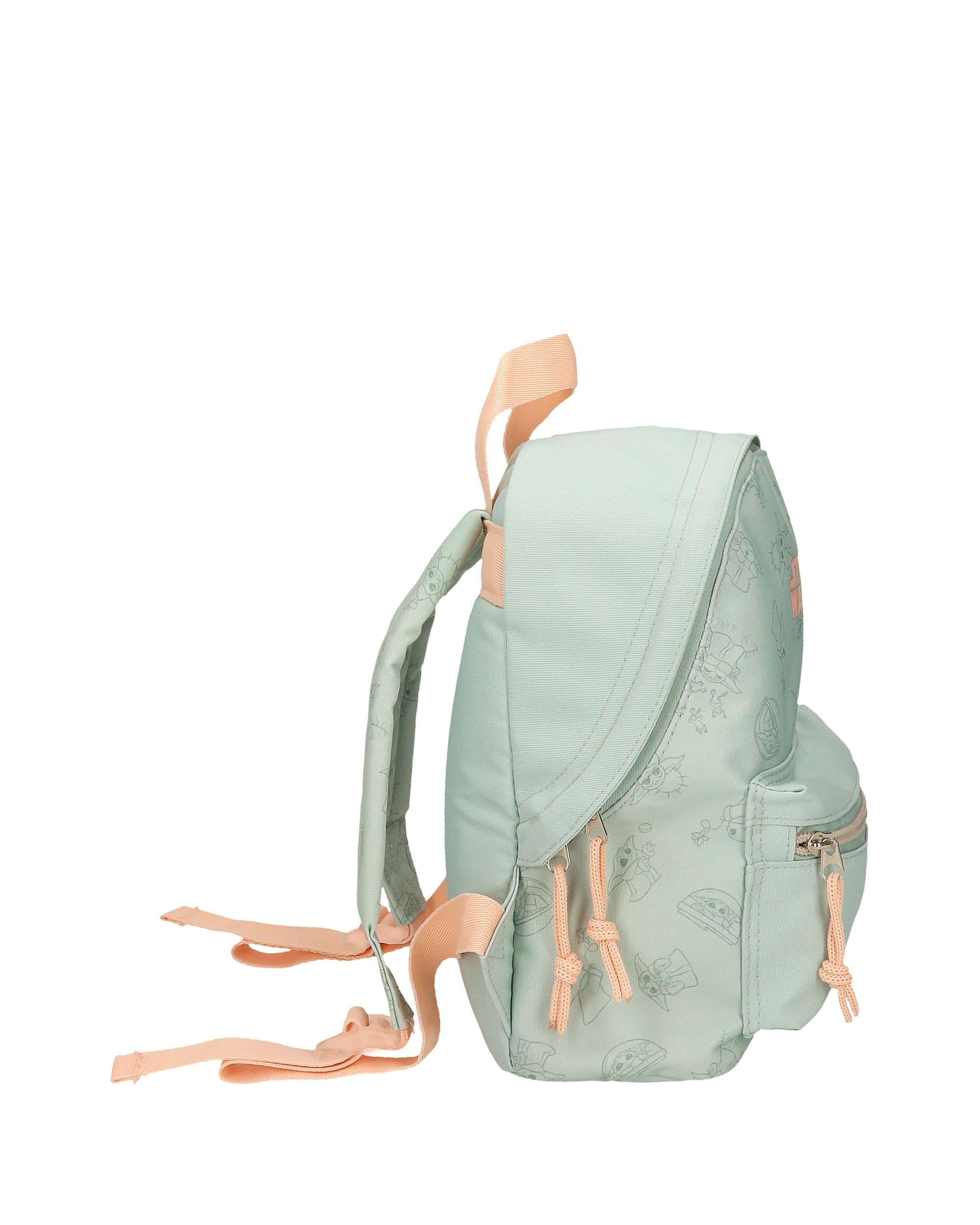 Mochila Pequena Grogu com Bolso Frontal E Alça para Pendurar Verde-2