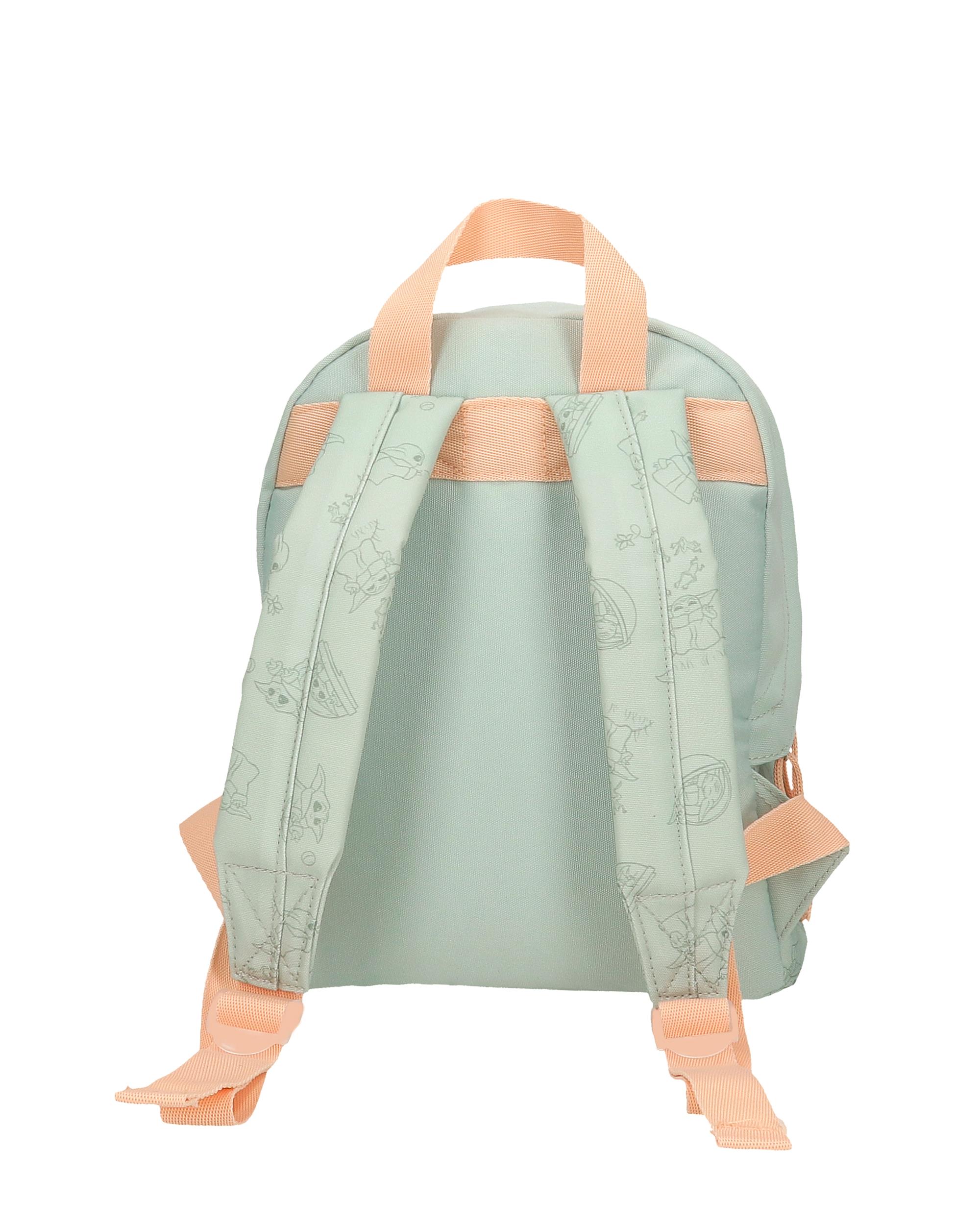 Mochila Pequena Grogu com Bolso Frontal E Alça para Pendurar Verde-3