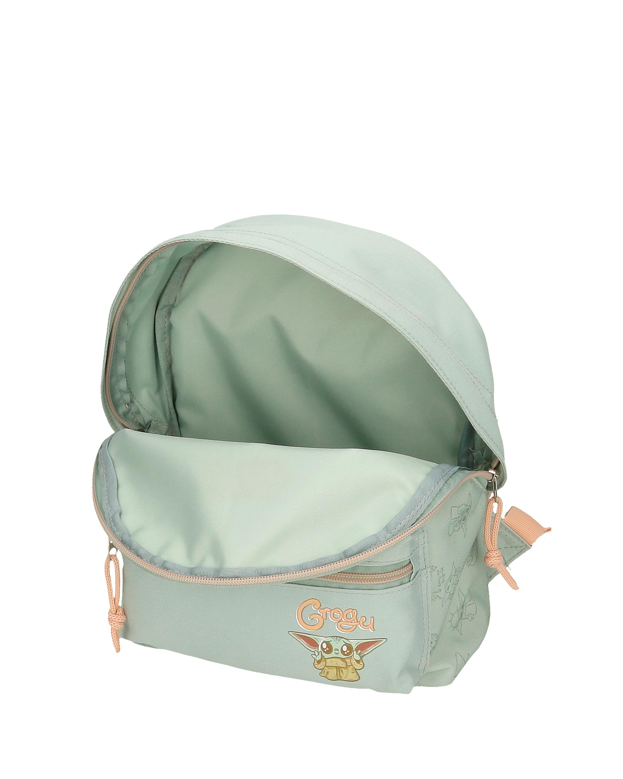 Mochila Pequena Grogu com Bolso Frontal E Alça para Pendurar Verde-4