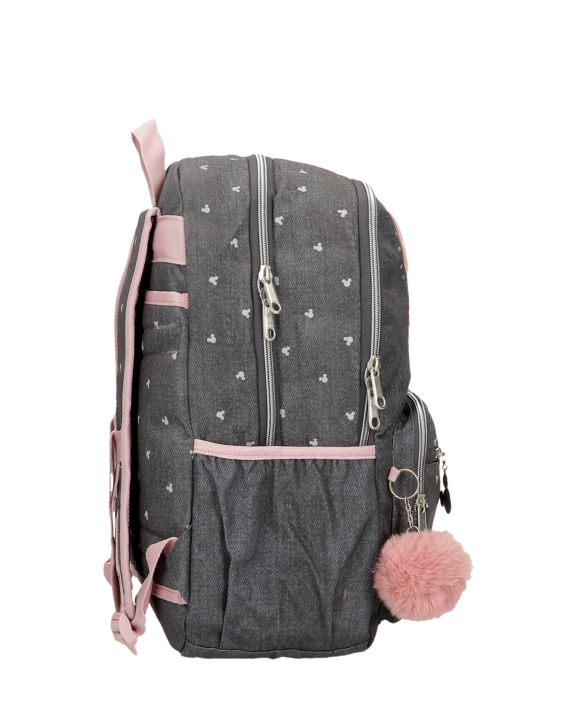 Mochila Escolar Studs com Compartimento Duplo Preto-2