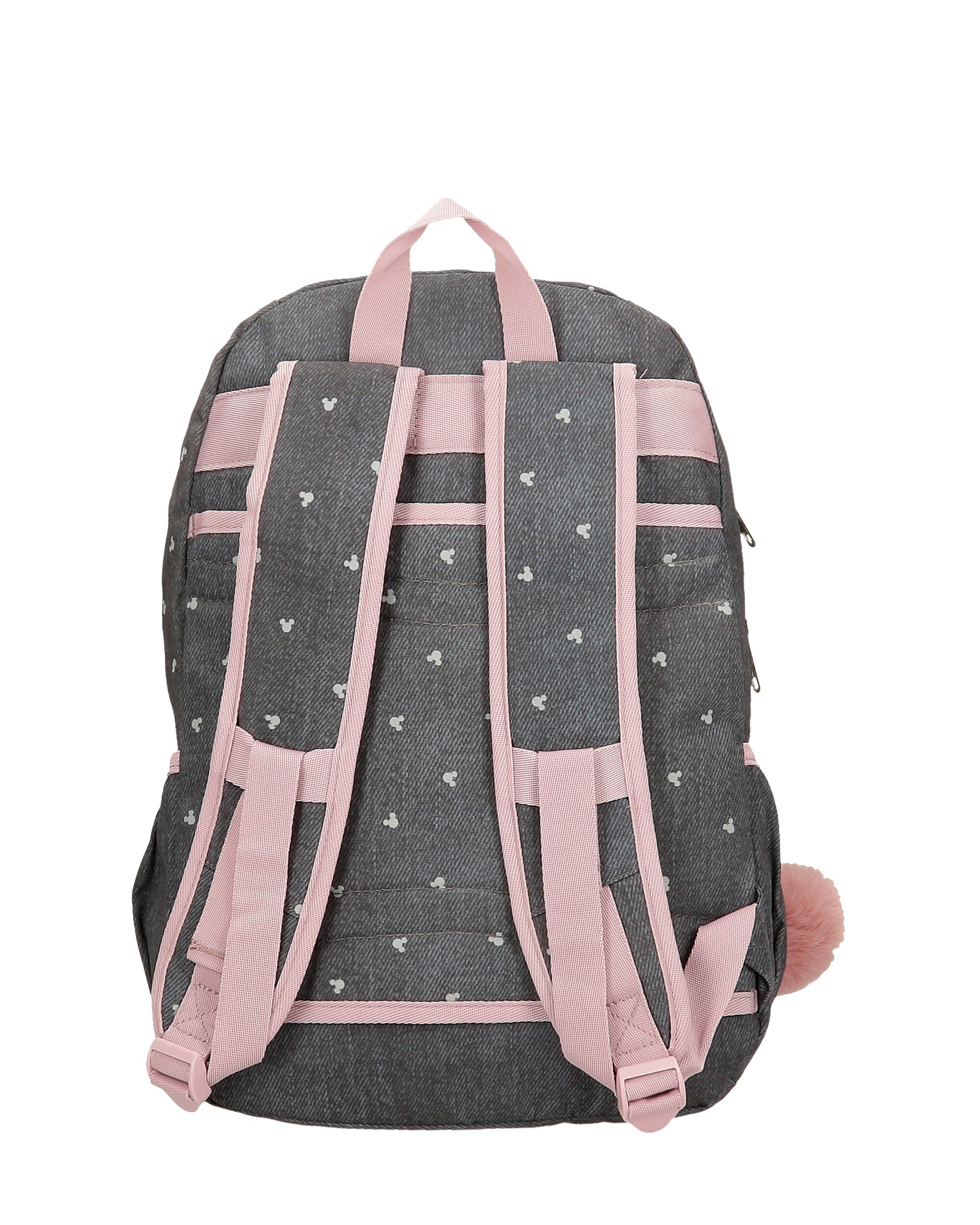 Mochila Escolar Studs com Compartimento Duplo Preto-3