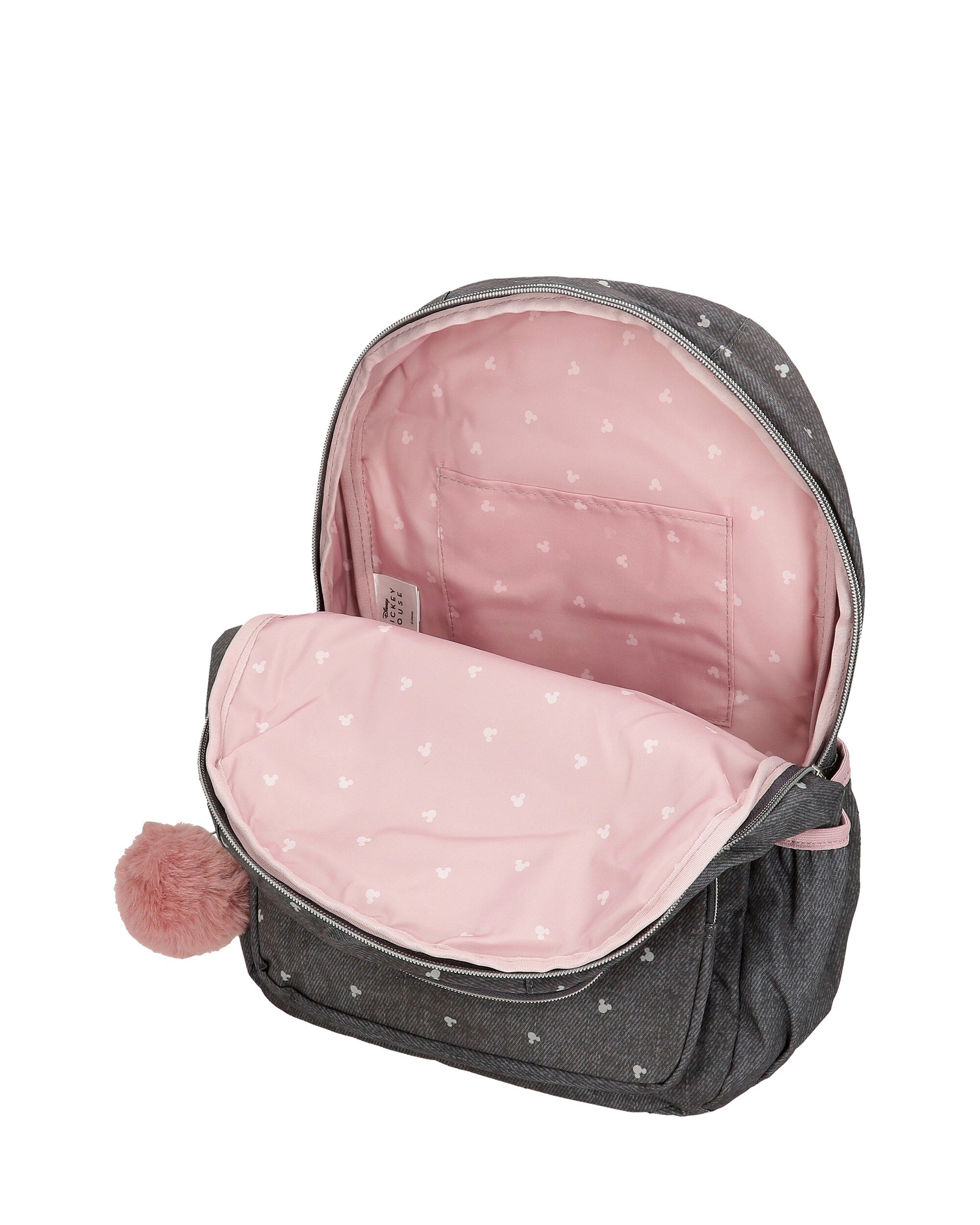 Mochila Escolar Studs com Compartimento Duplo Preto-4