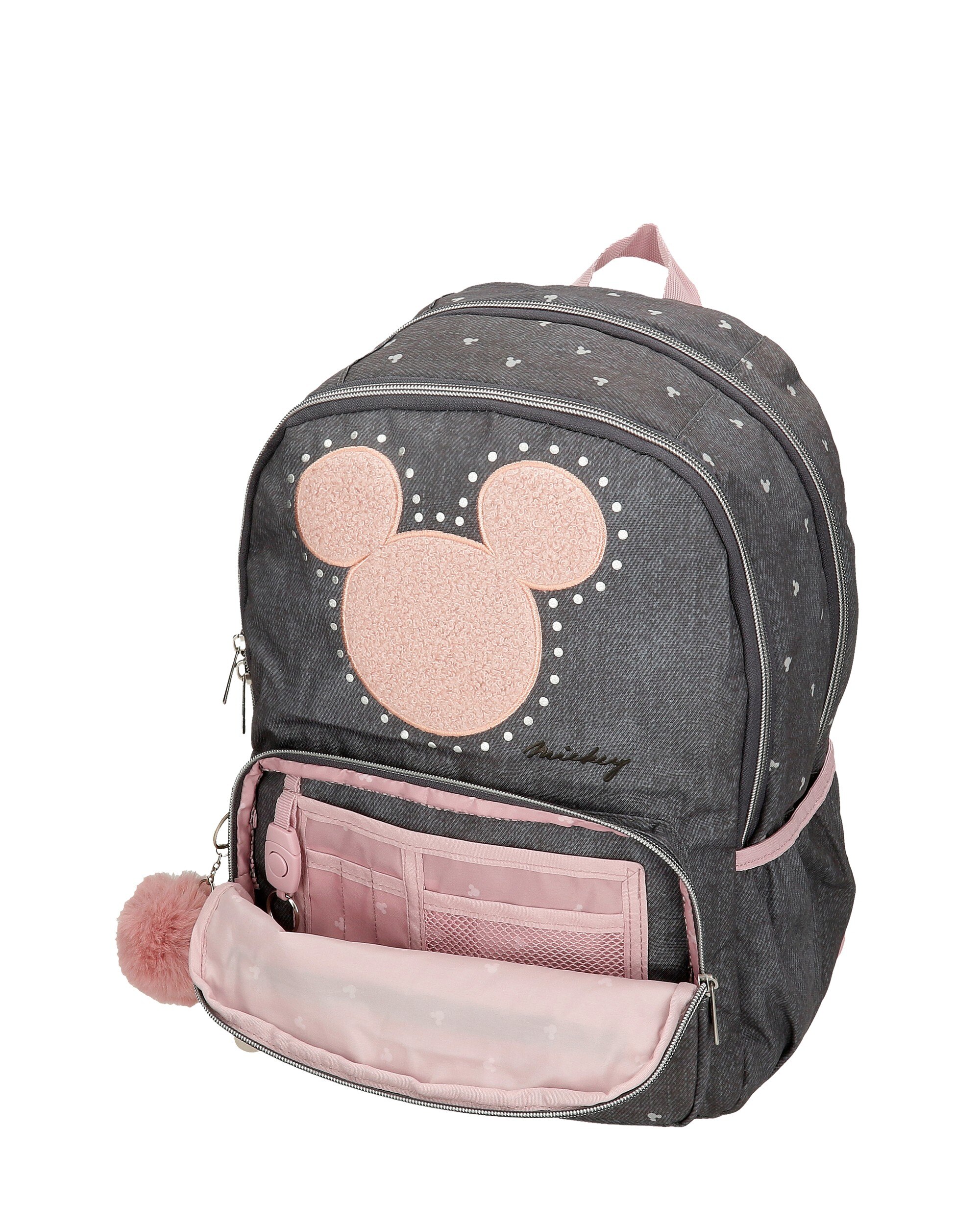 Mochila Escolar Studs com Compartimento Duplo Preto-5