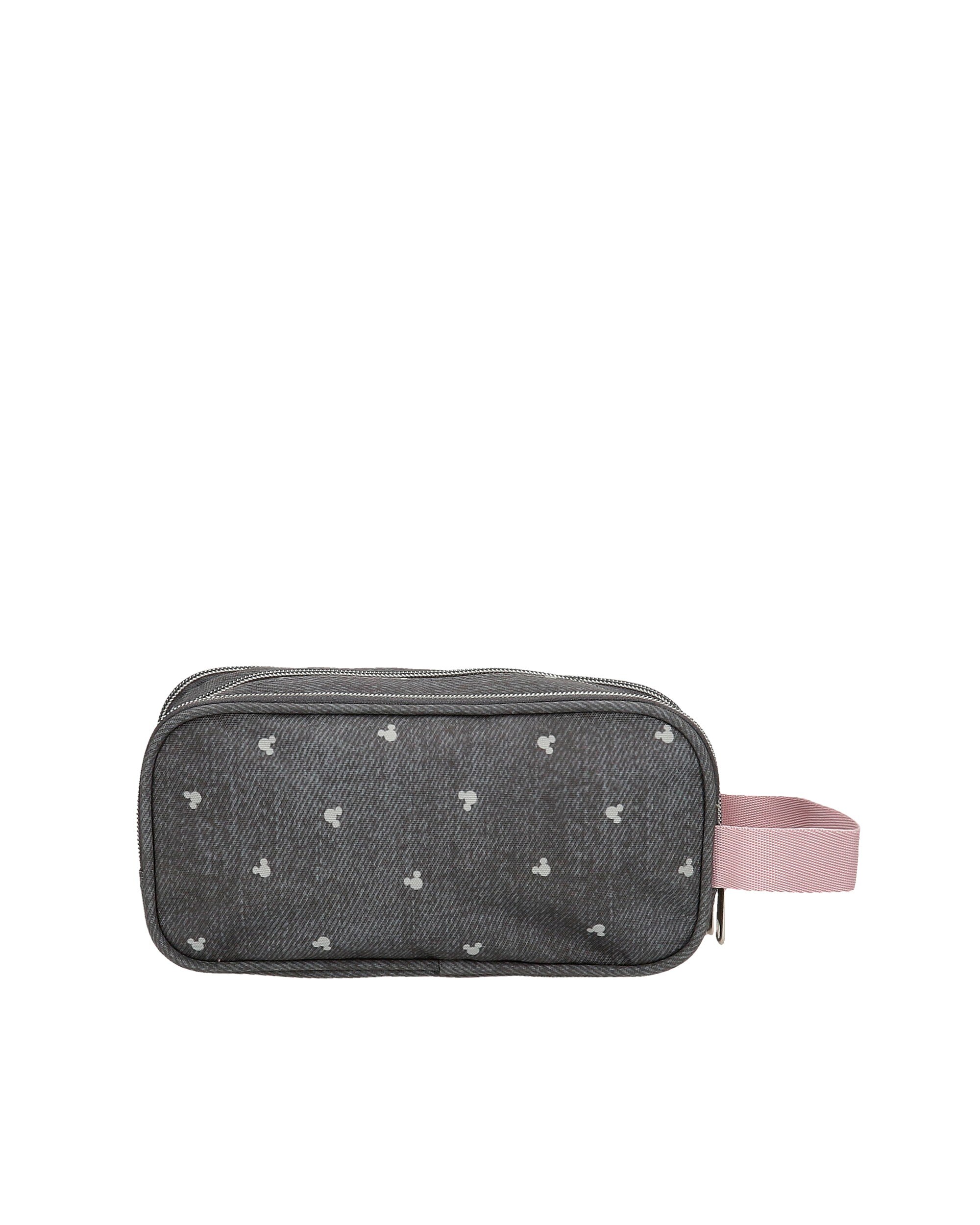 Estojo Studs de Três Compartimentos e Alça para Pendurar Preto-3