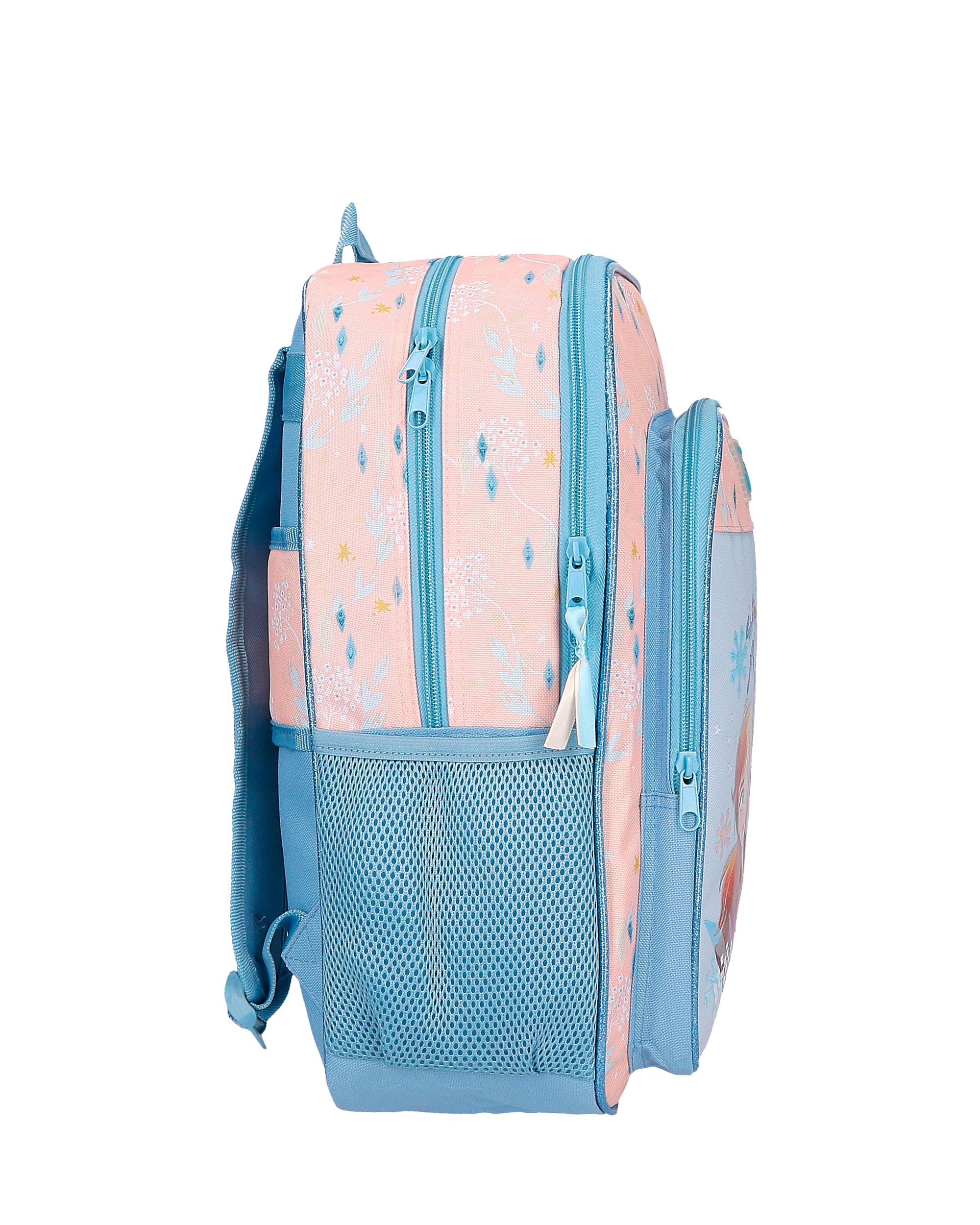 Mochila Believe In The Journey de Dois Compartimentos e Bolsos Laterais Adaptável a Carro Azul-2