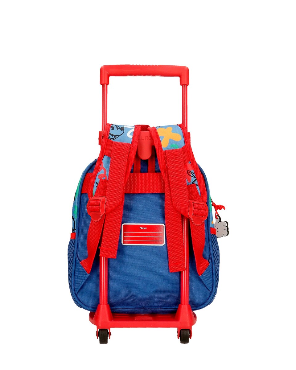 Mochila de Creche Peek a Boo com Bolsos Laterais e com Trolley Azul-3