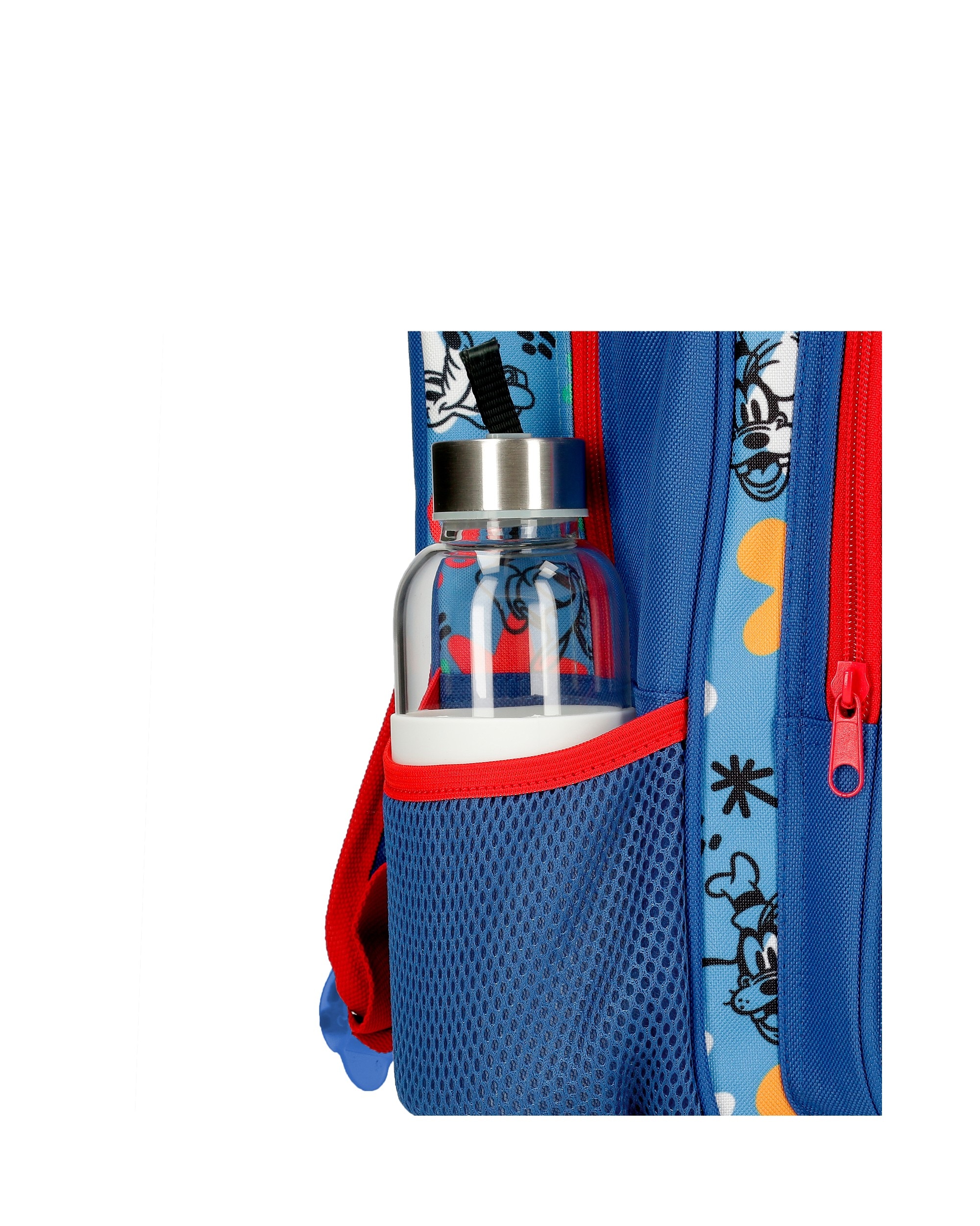 Mochila Pré-escolar Peek a Boo com Bolsos Laterais Adaptável a Carro Azul-6