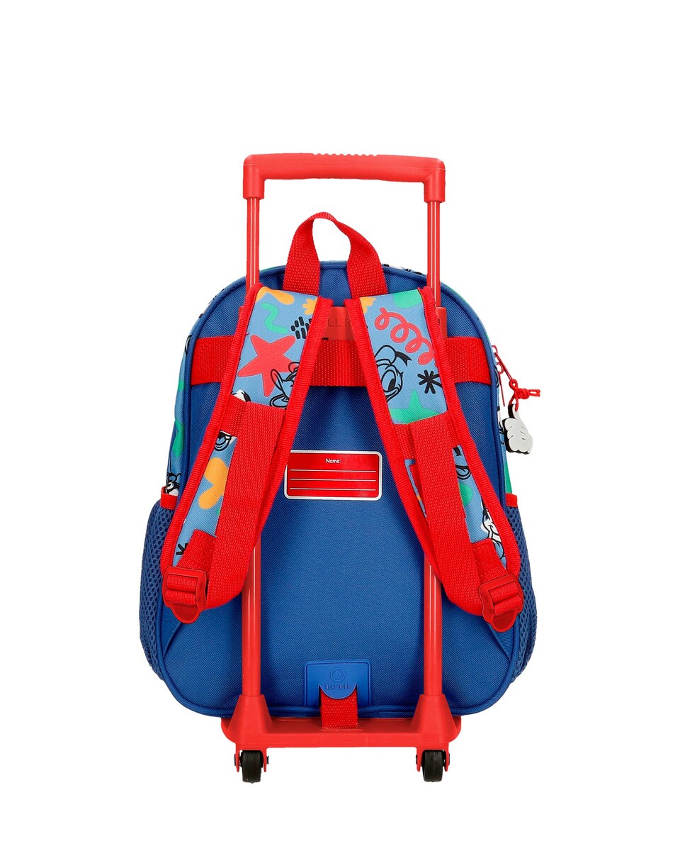 Mochila Peek a Boo 33 Cm com Bolso Frontal e com Carrinho Azul-3