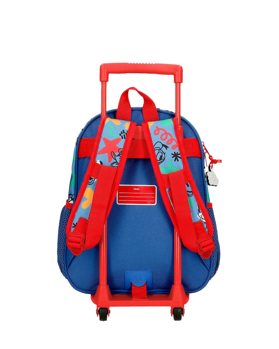 Mochila Peek a Boo 33 Cm com Bolso Frontal e com Carrinho Azul-3